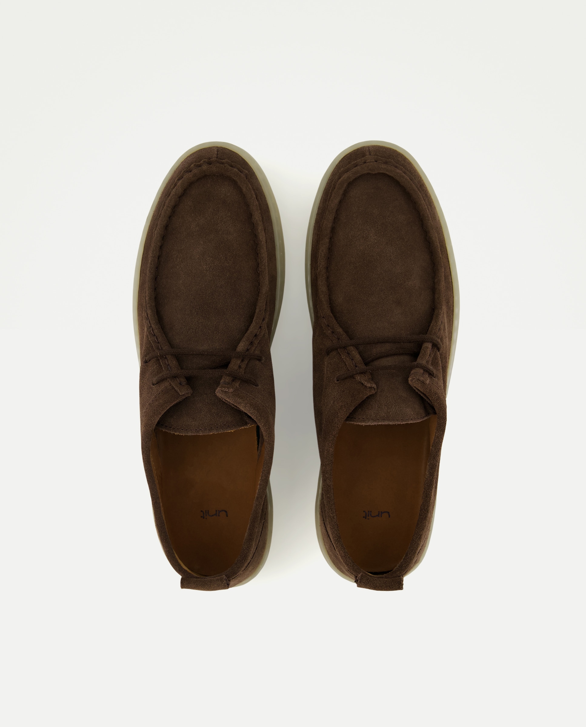 Zapato wallaby de hombre serraje con piso de goma Marrón-4