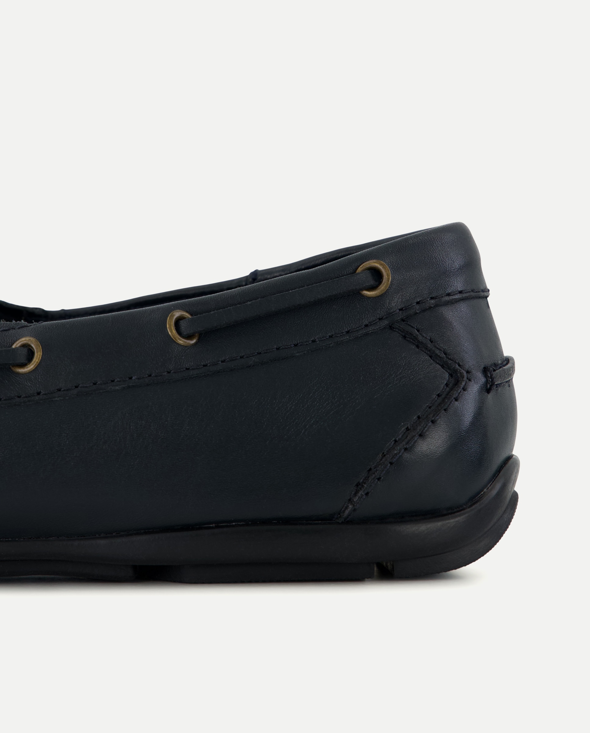 Náutico cordones de hombre de piel con piso de goma Azul marino-5