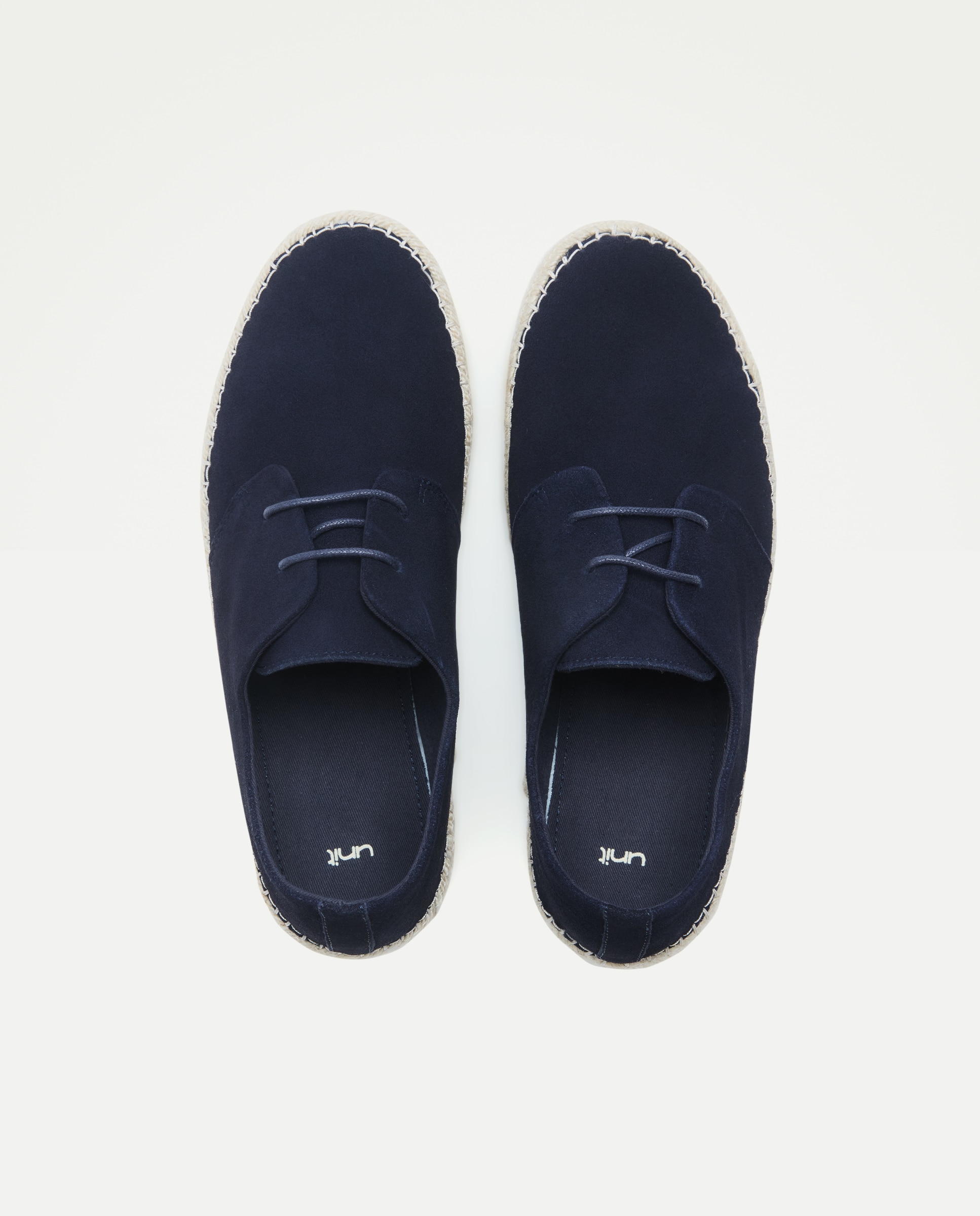 Zapato con cordones de serraje yute Azul marino-4