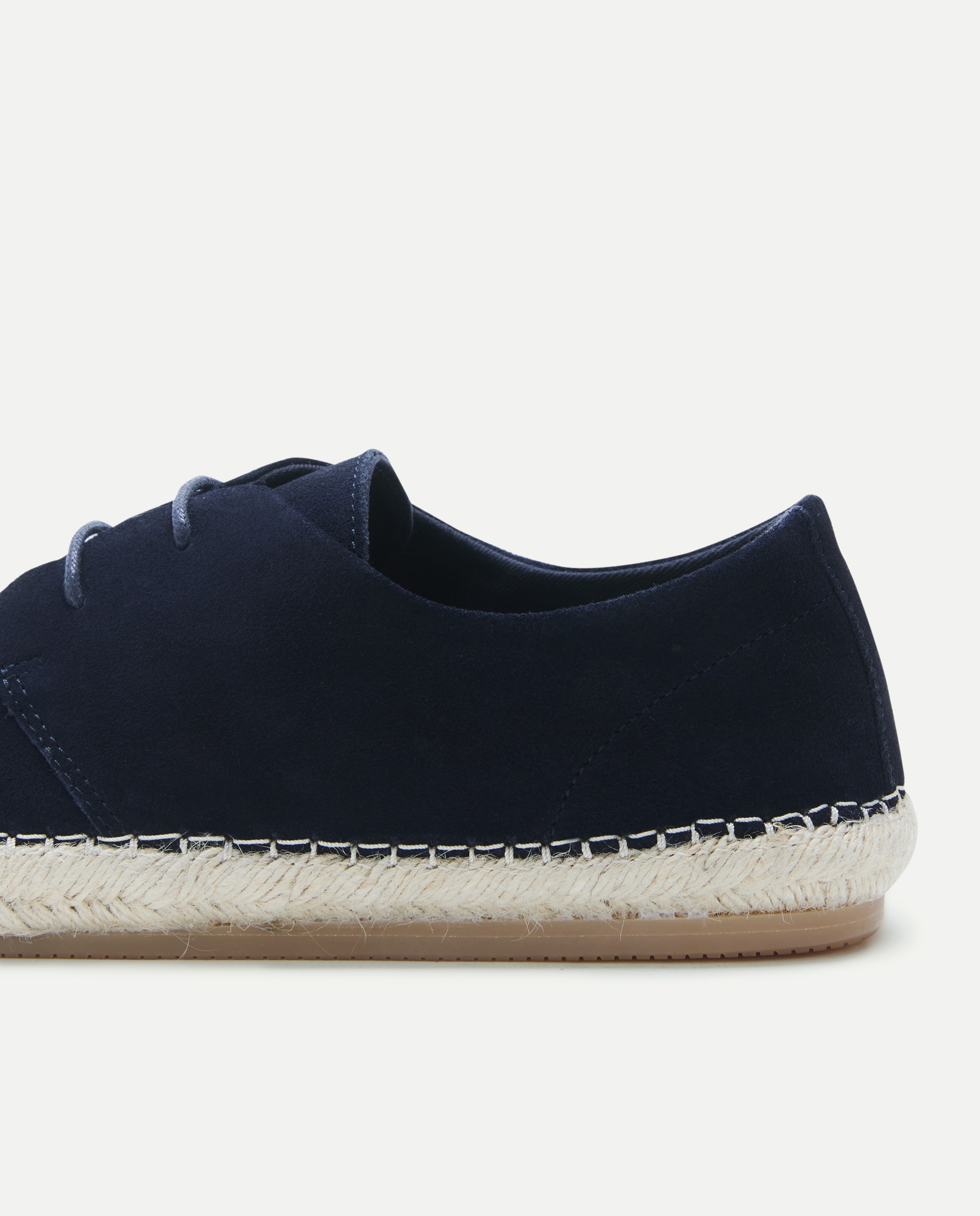 Zapato con cordones de serraje yute Azul marino-5