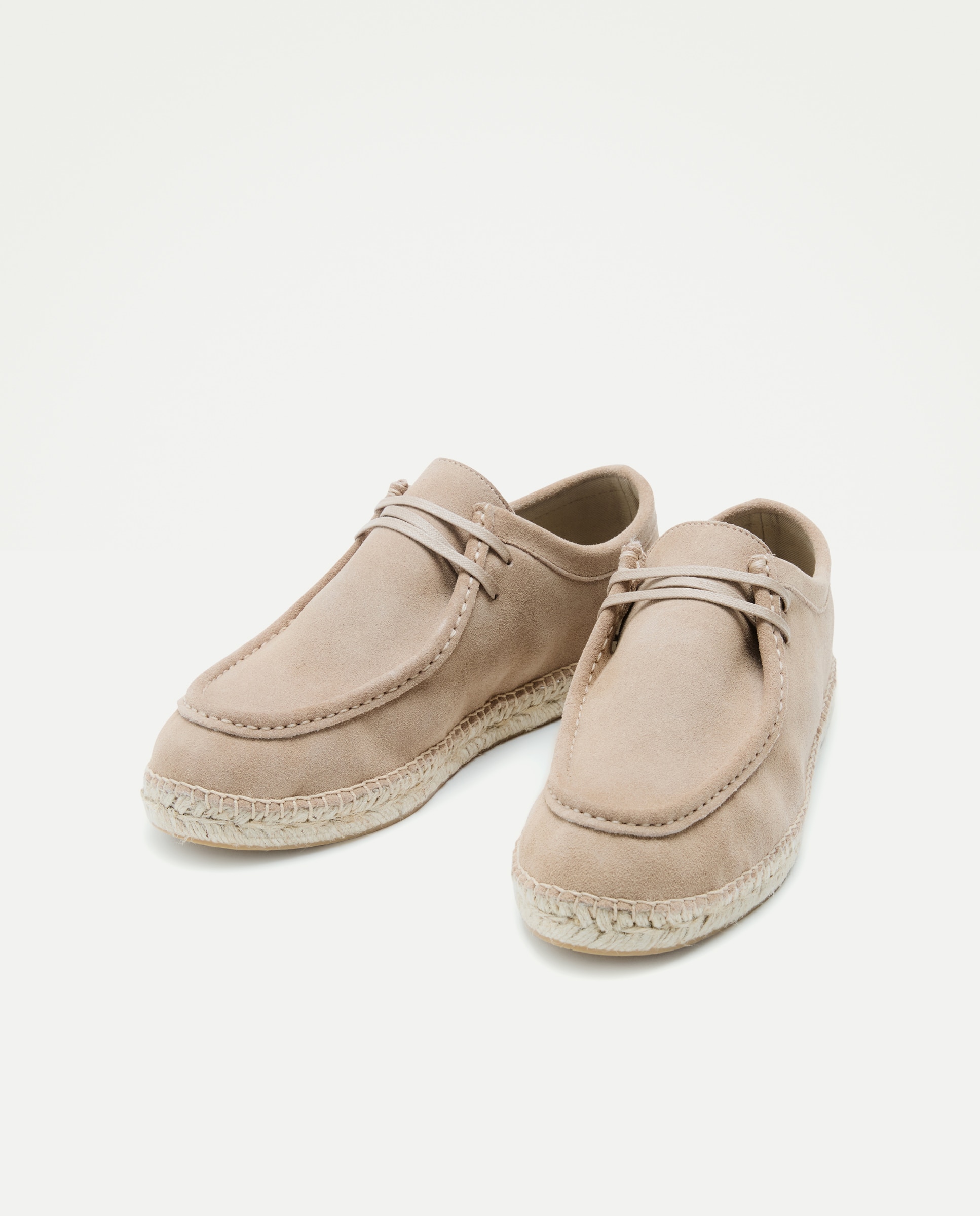 Wallaby cordones de hombre de serraje con piso de yute Tostado-2