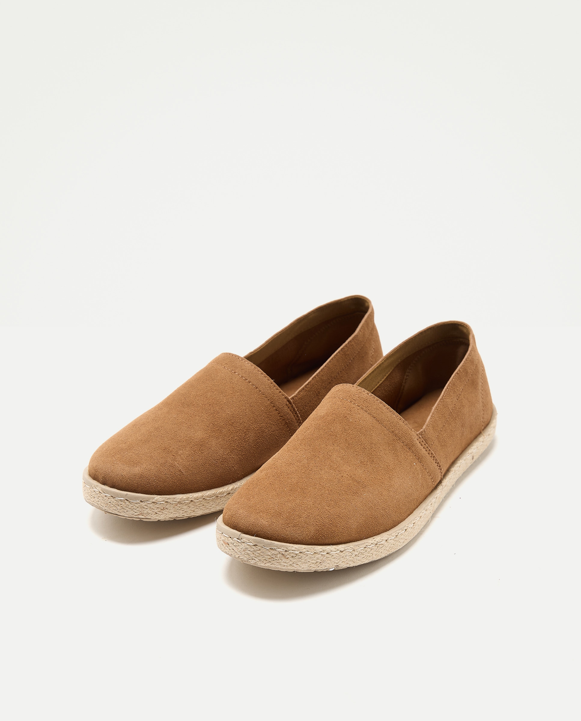 Alpargata de serraje con piso de goma yute 730 Camel-2