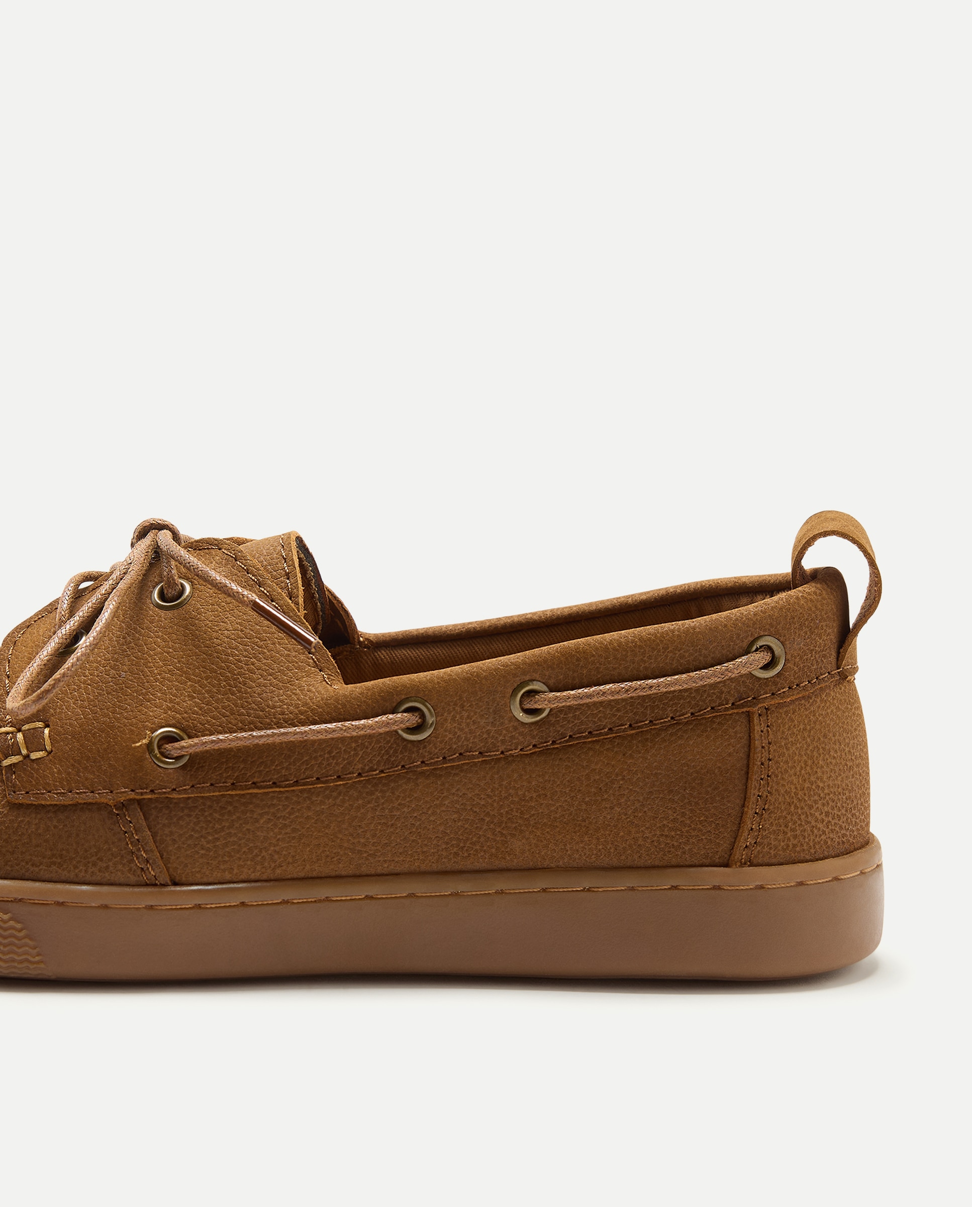 Nautico de piel nobuck con piso de goma 730 Camel-5