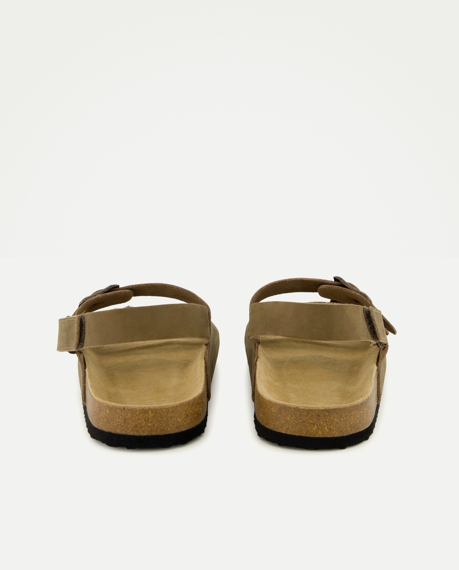 Sandalia bio dos hebillas con trasera de piel con piso de goma 520 Kaki-3
