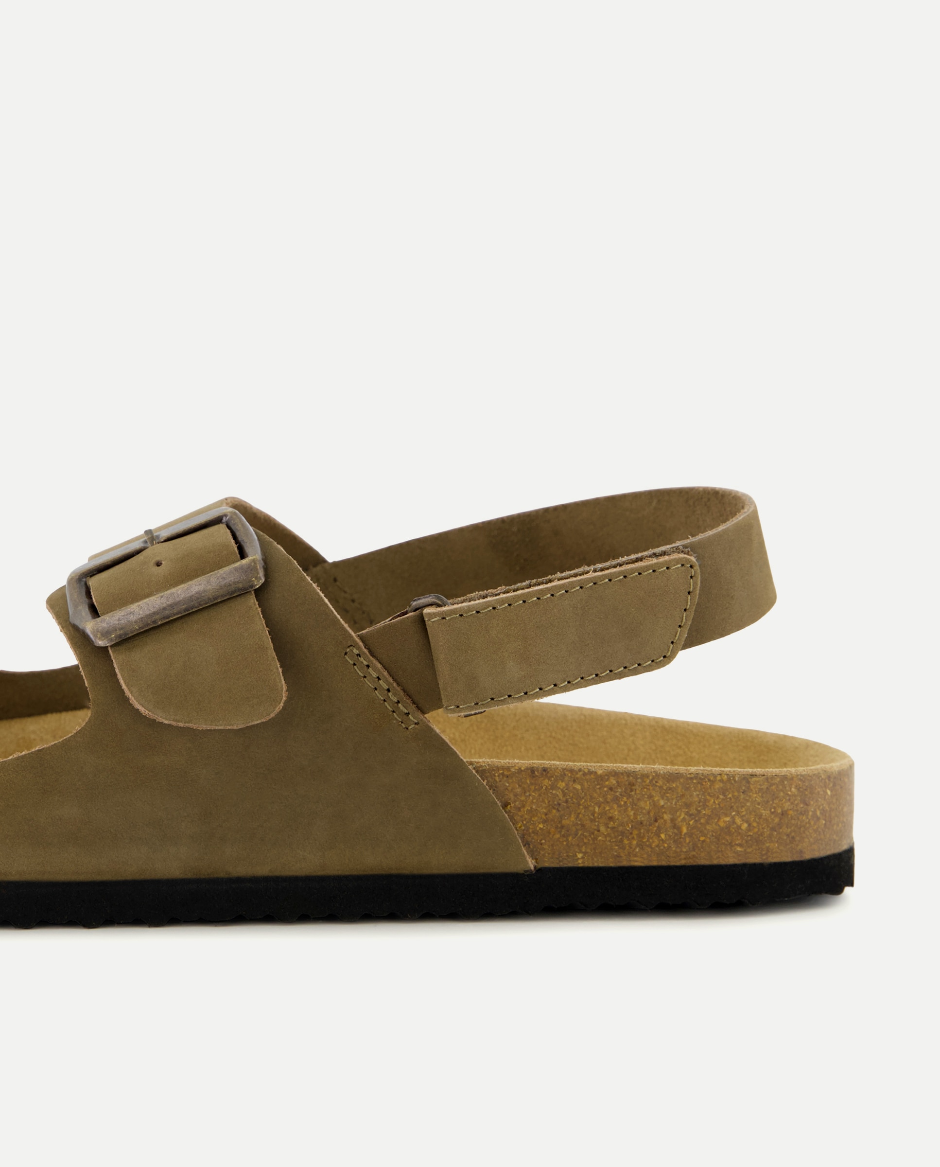 Sandalia bio dos hebillas con trasera de piel con piso de goma 520 Kaki-5