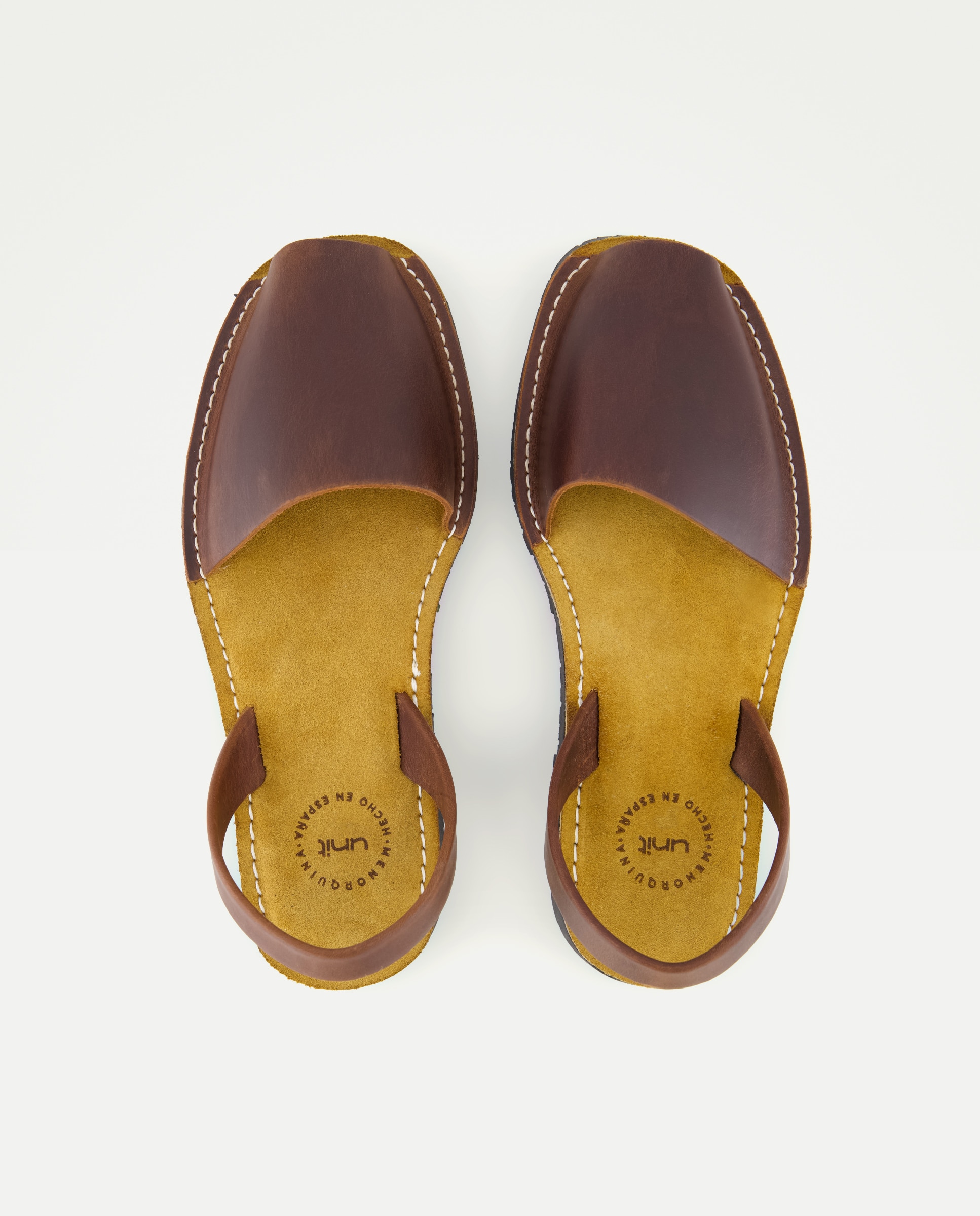 Albarca de piel con piso de goma de hombre 730 Camel-4