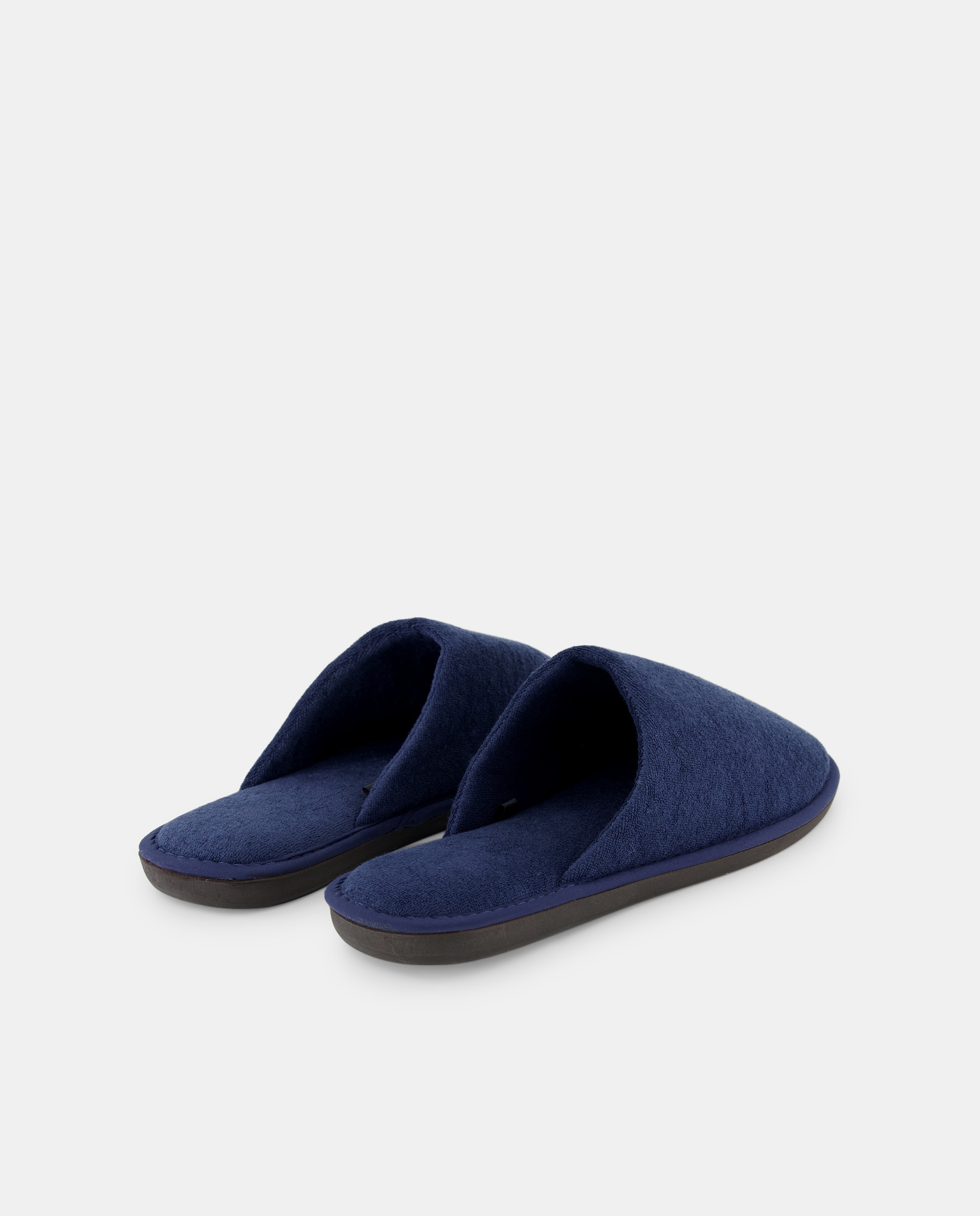 Zapatilla rizo con piso de goma Azul-3