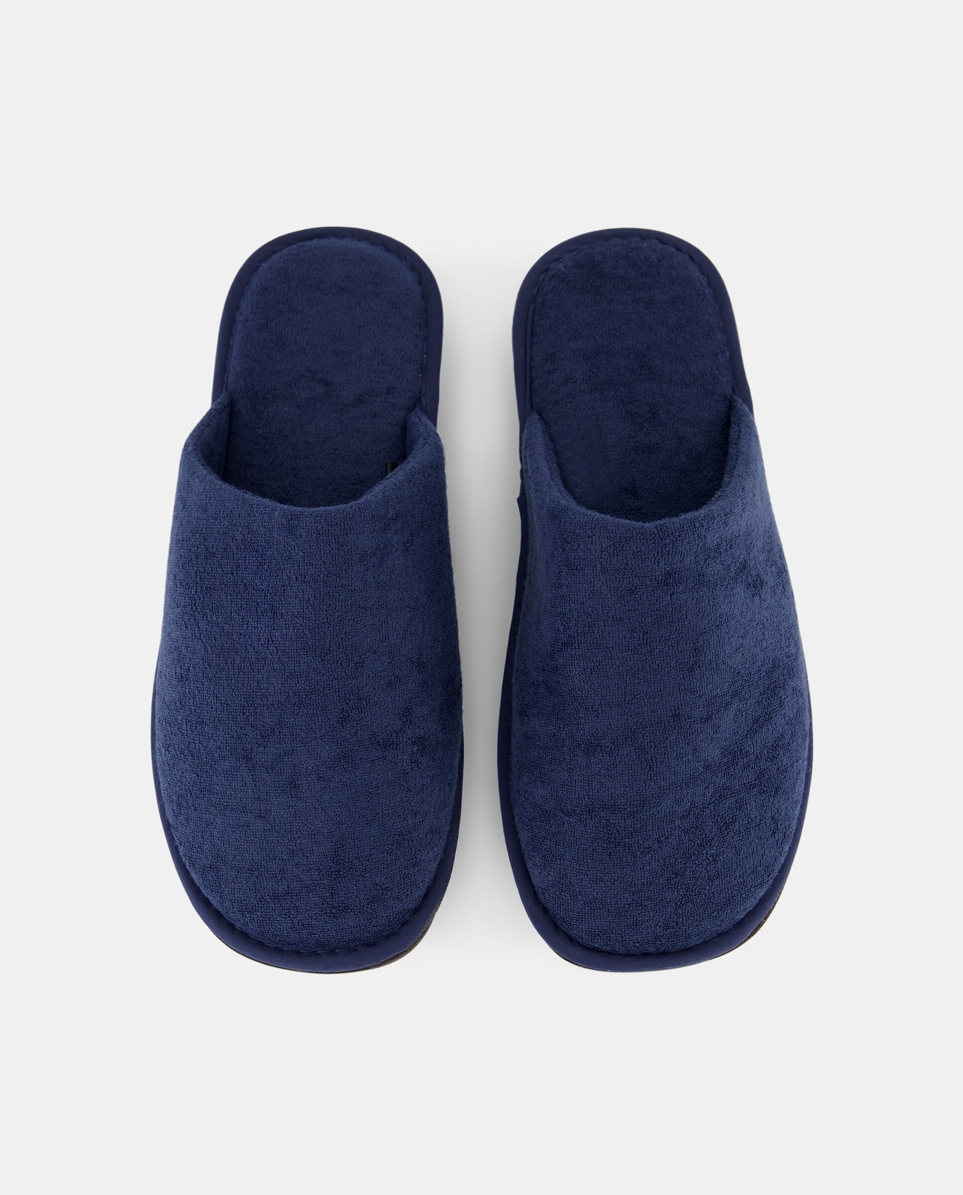 Zapatilla rizo con piso de goma Azul-4
