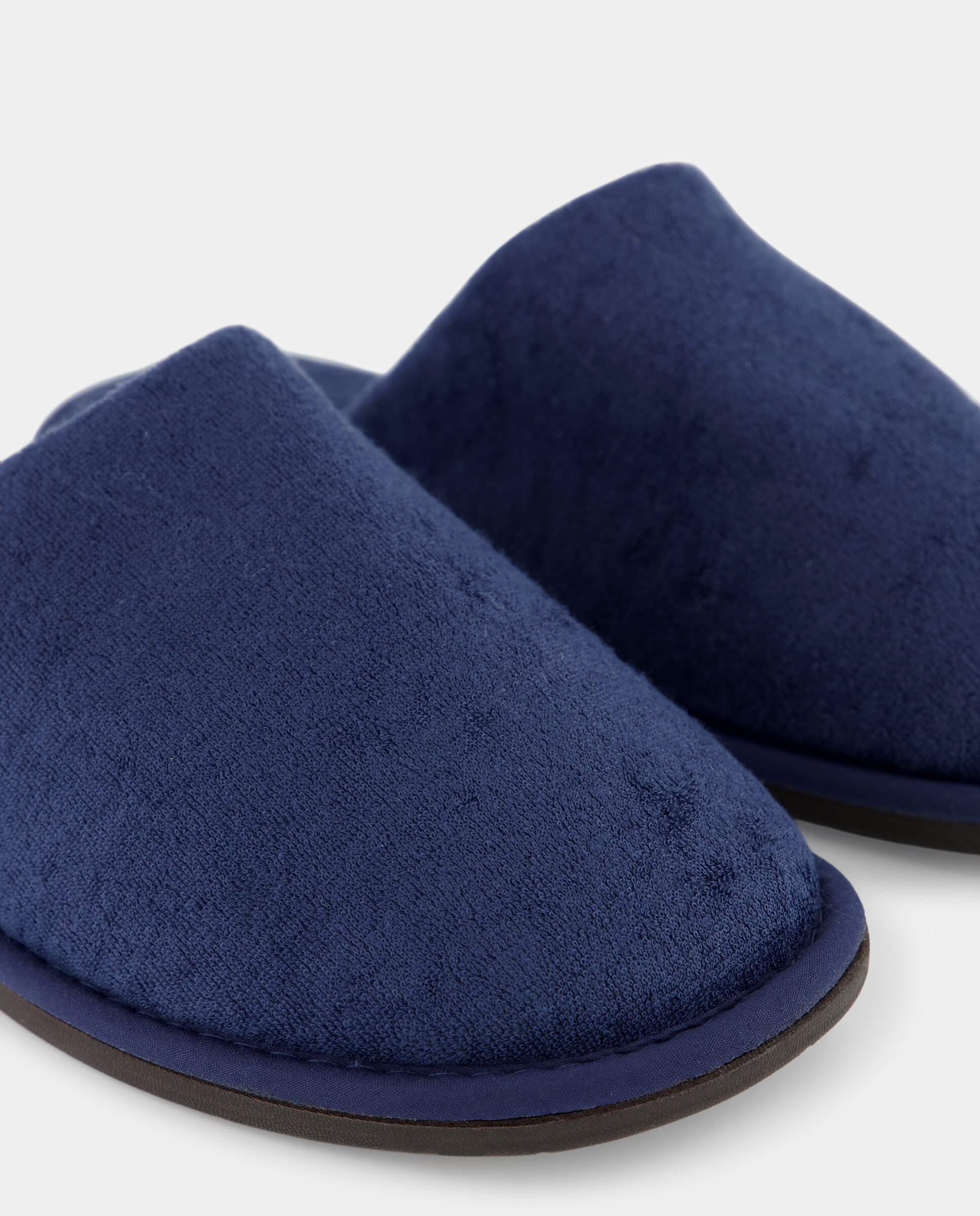 Zapatilla rizo con piso de goma Azul-5