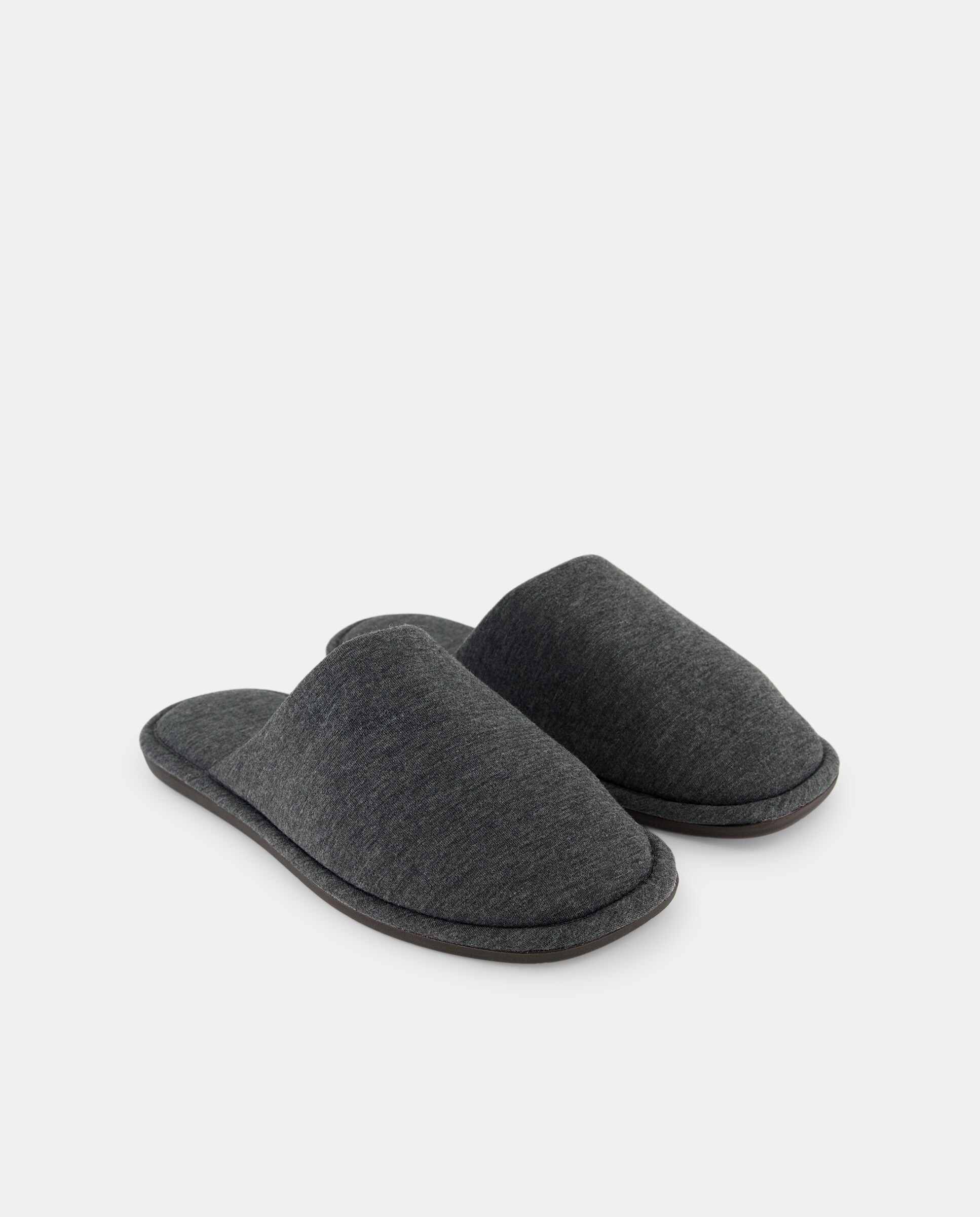 Zapatilla jersey con piso de goma Gris oscuro-2
