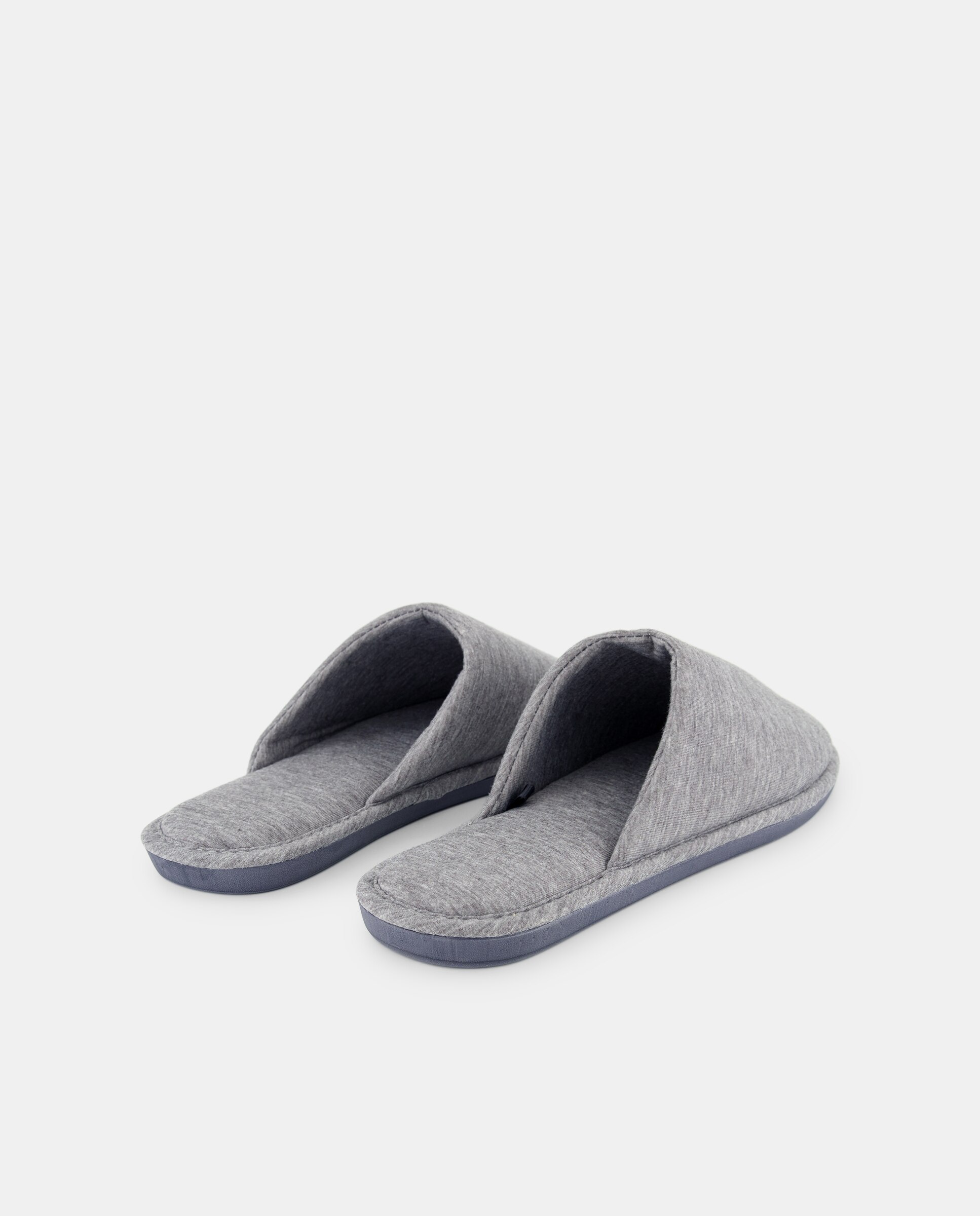 Zapatilla jersey con piso de goma Gris-3