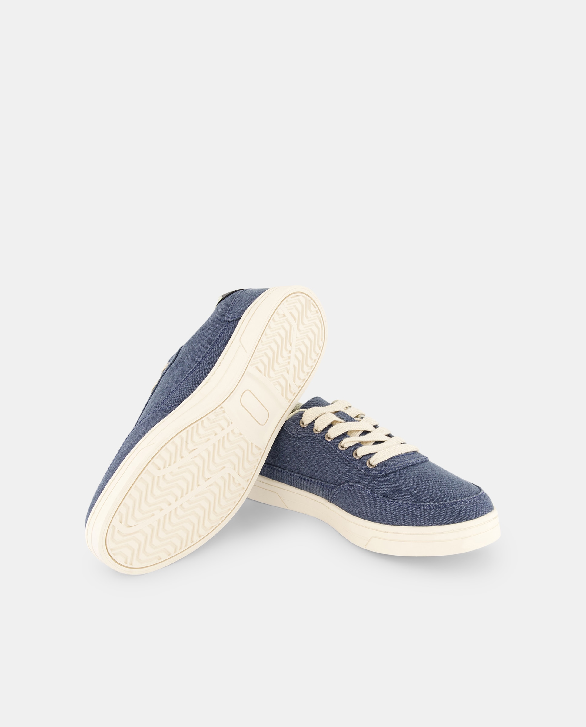 Deportivo lona lavada de hombre con piso de goma Azul oscuro-2
