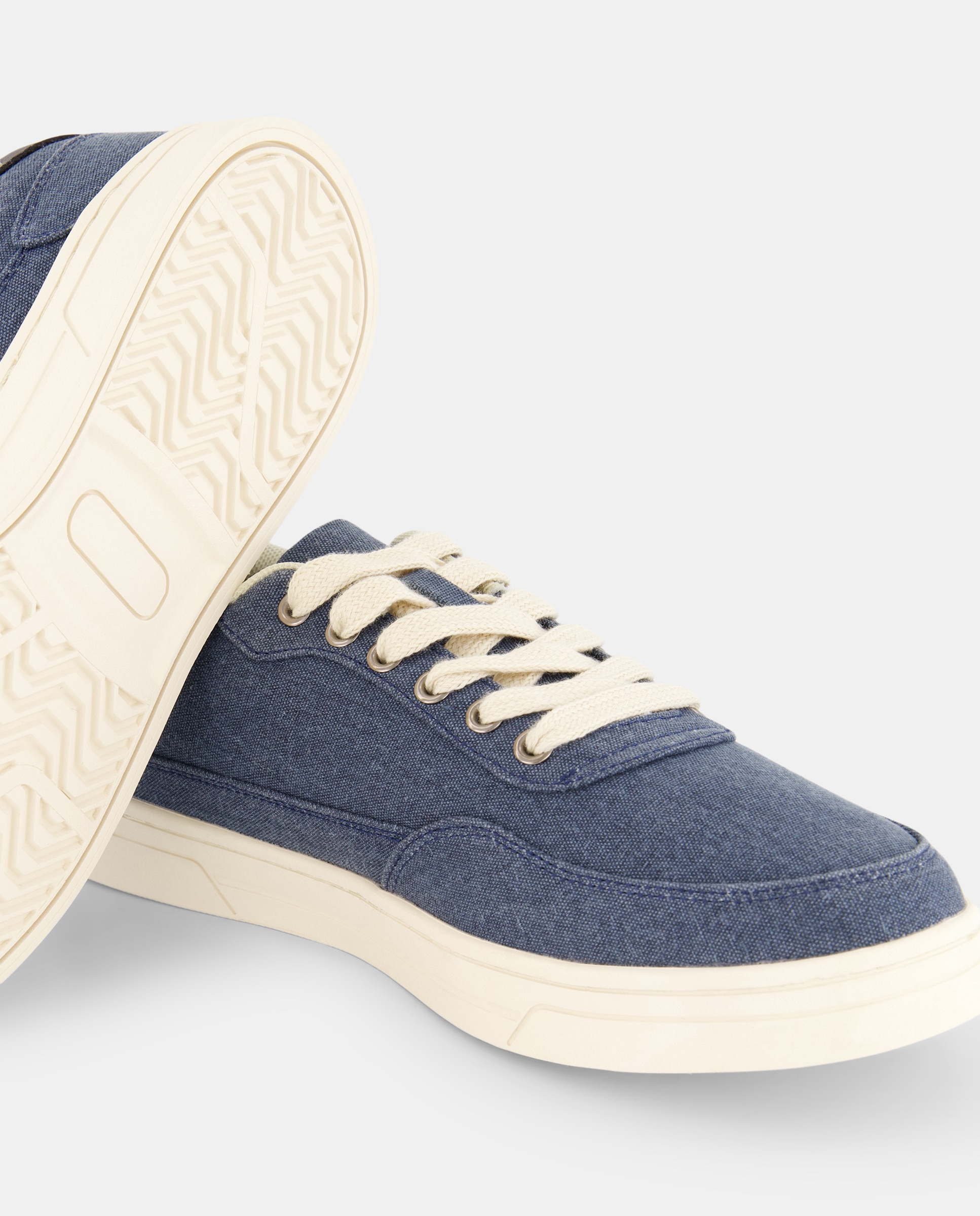Deportivo lona lavada de hombre con piso de goma Azul oscuro-5