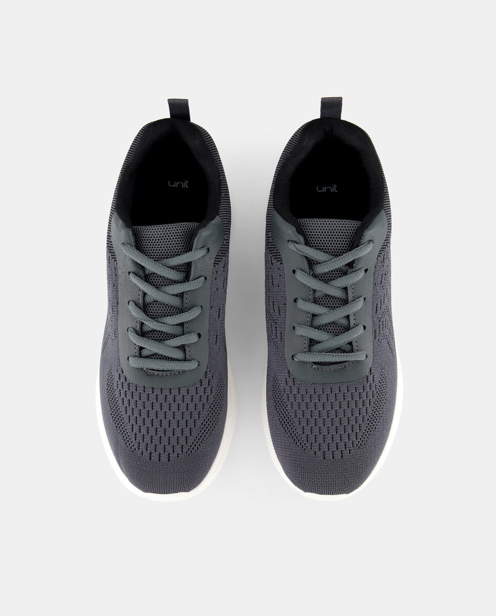 Deportivo lona lavada de hombre con piso de goma Gris-4