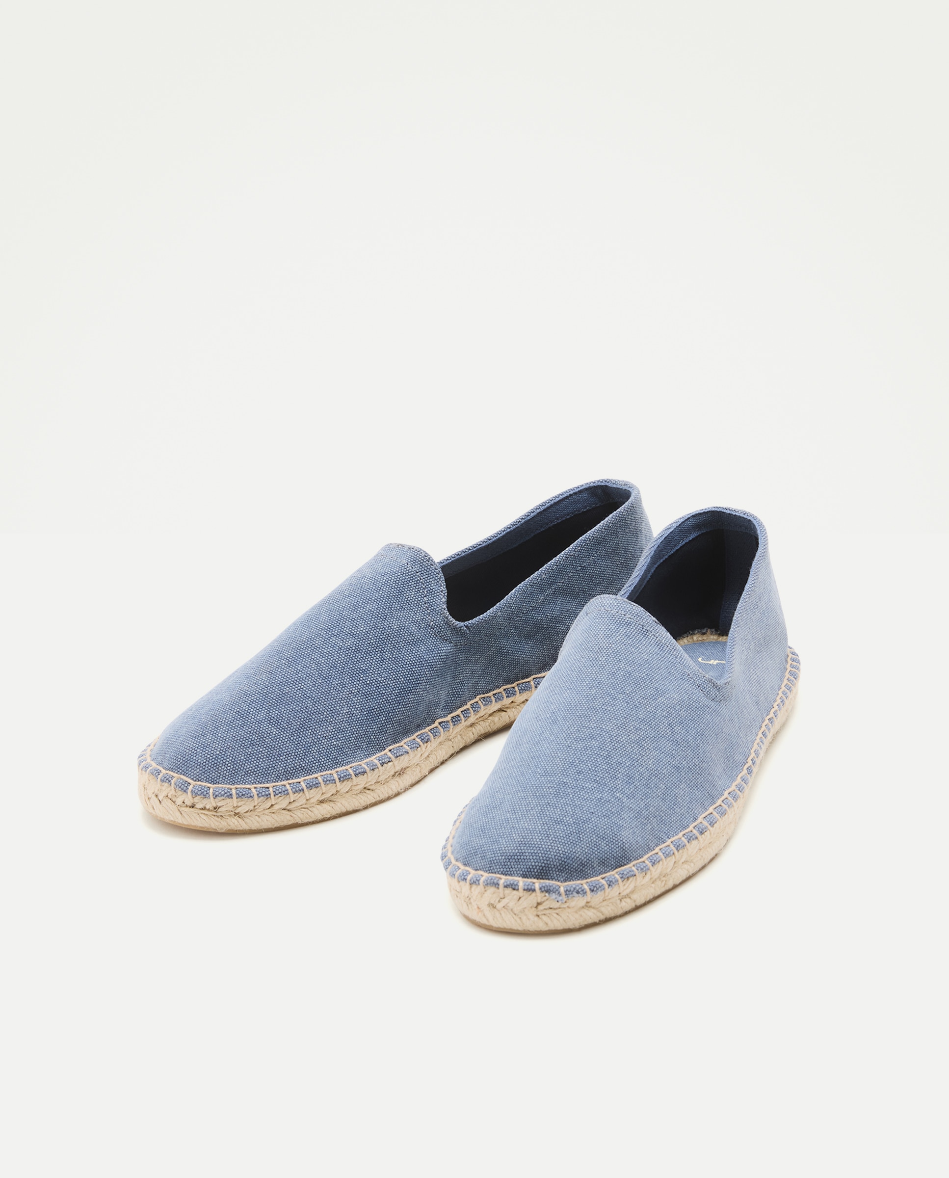 Alpargata lona lavada de hombre con piso de yute 400 Azul-2
