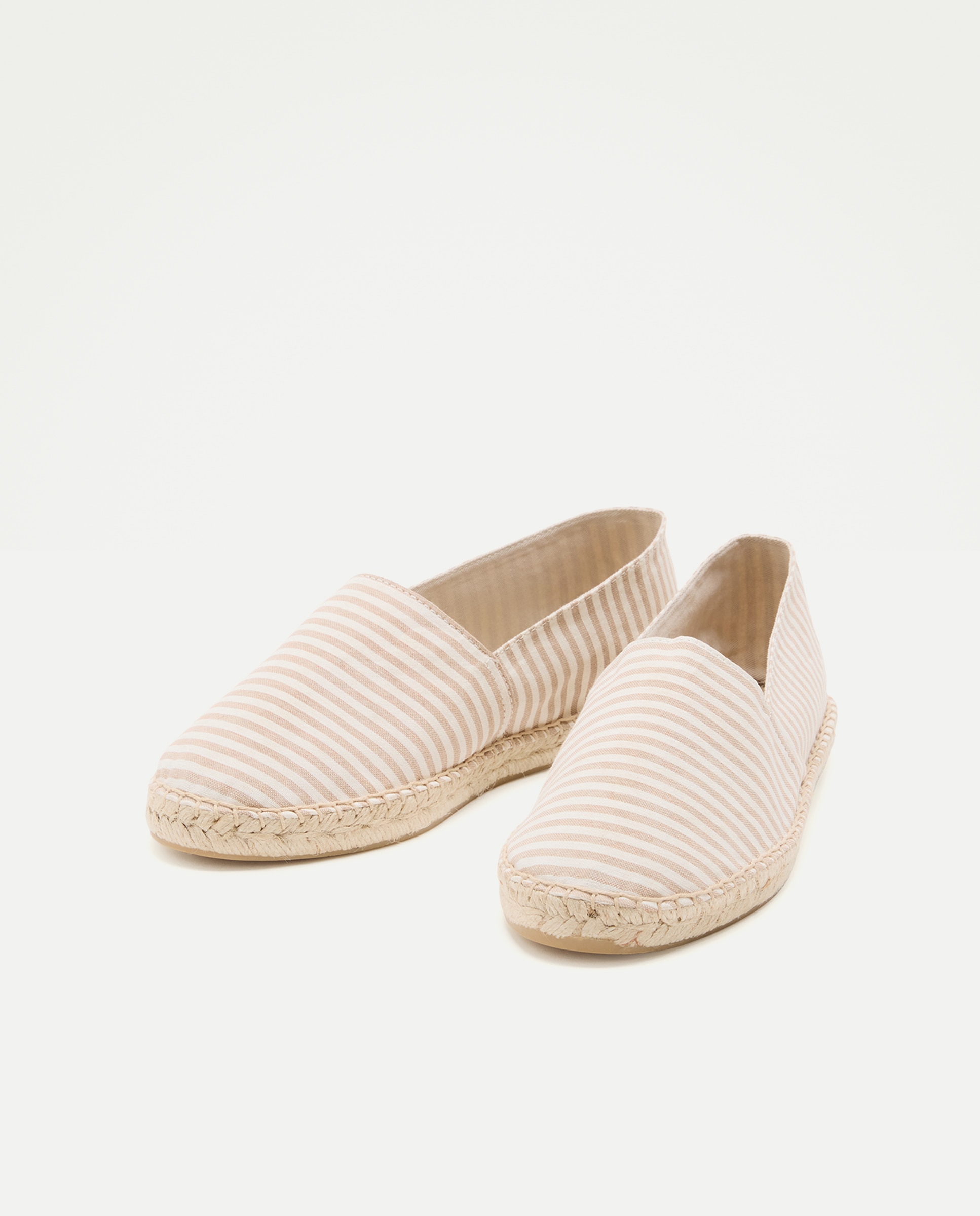 Alpargata recta rayas de hombre con piso de yute Beige-2