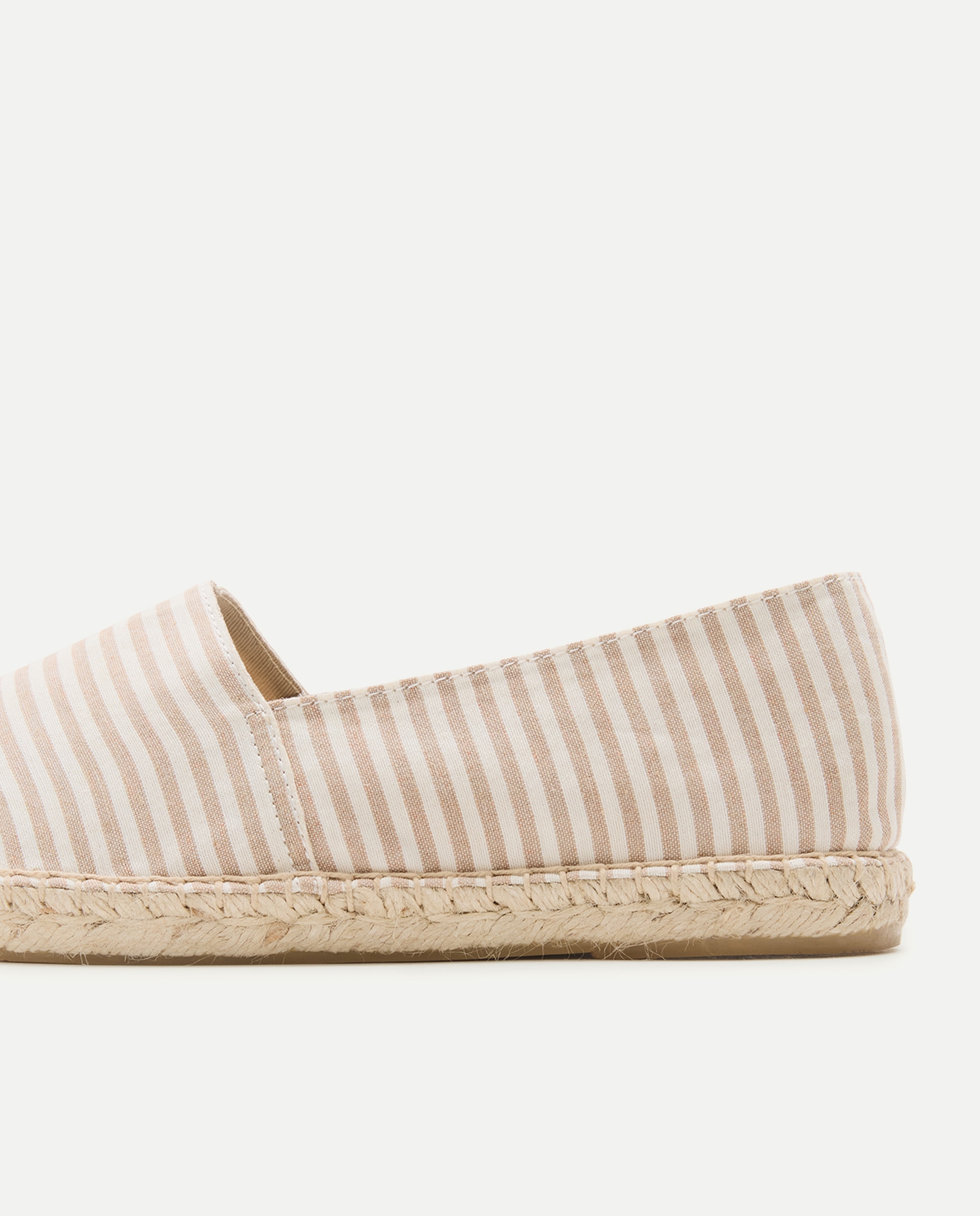Alpargata recta rayas de hombre con piso de yute Beige-5