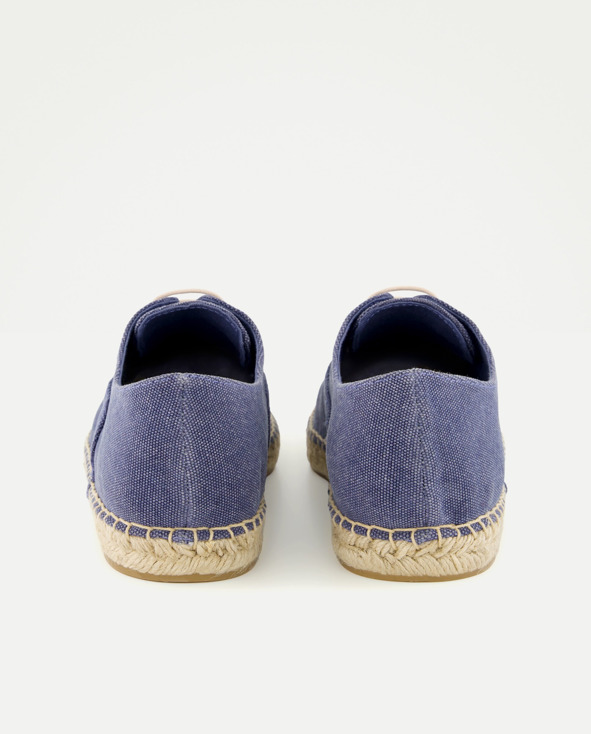 Zapato cordones lona lavada de hombre con piso de yute 400 Azul-3
