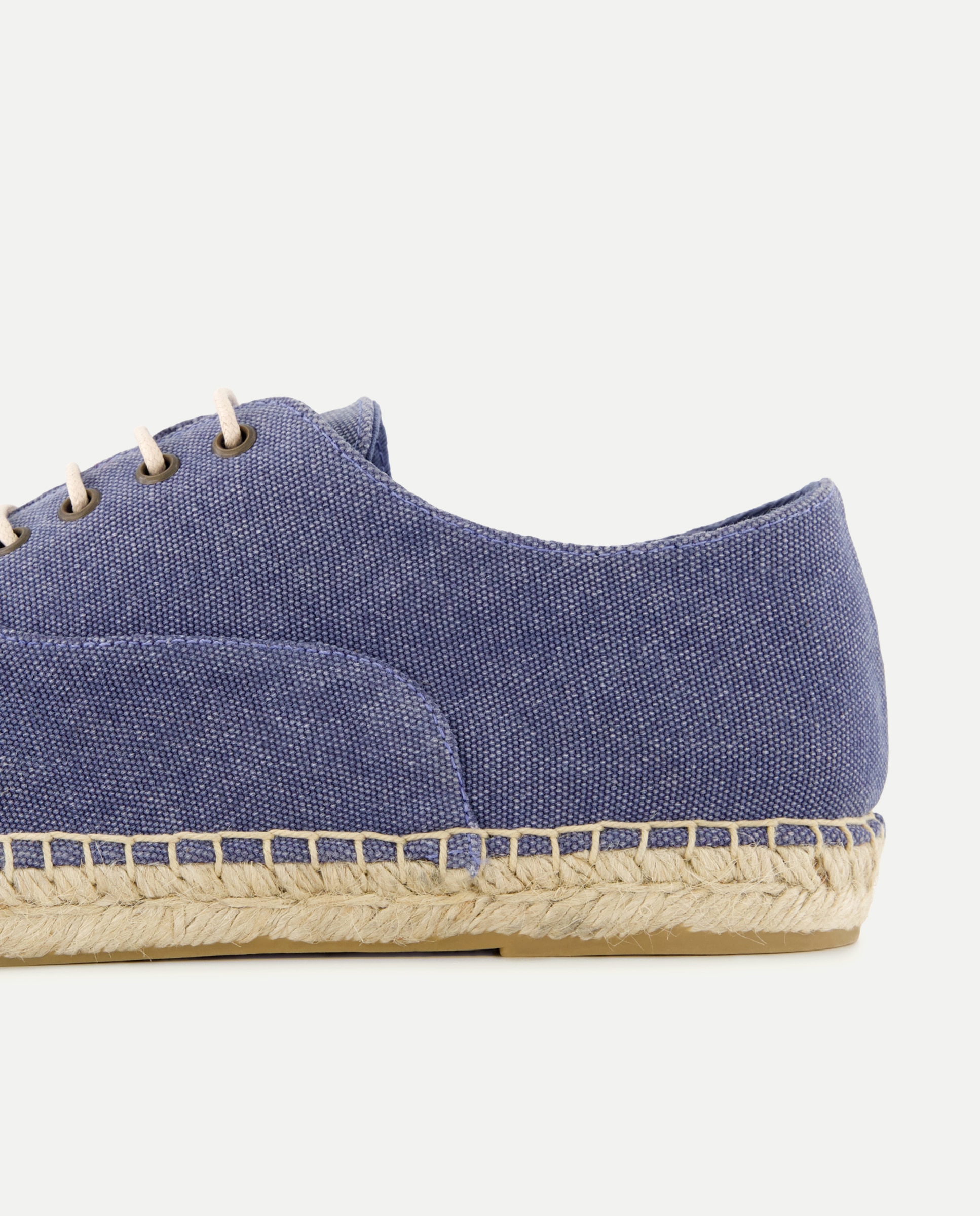 Zapato cordones lona lavada de hombre con piso de yute 400 Azul-5