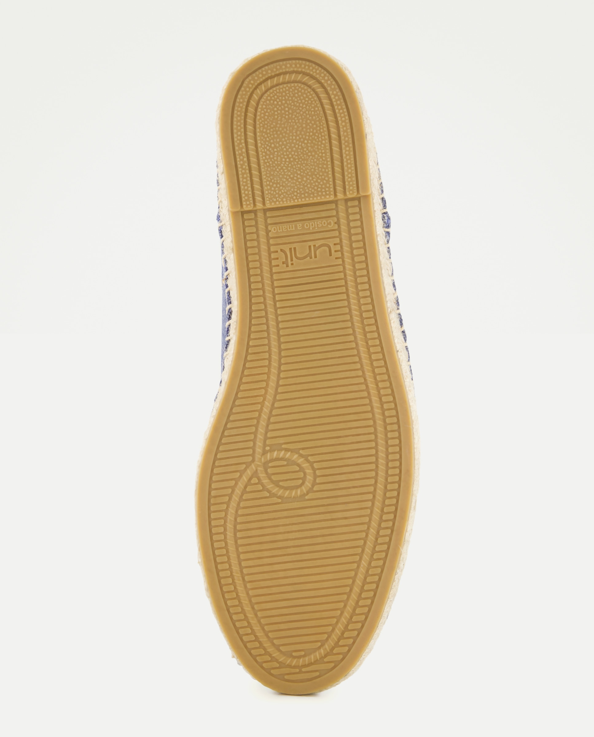 Zapato cordones lona lavada de hombre con piso de yute 400 Azul-6