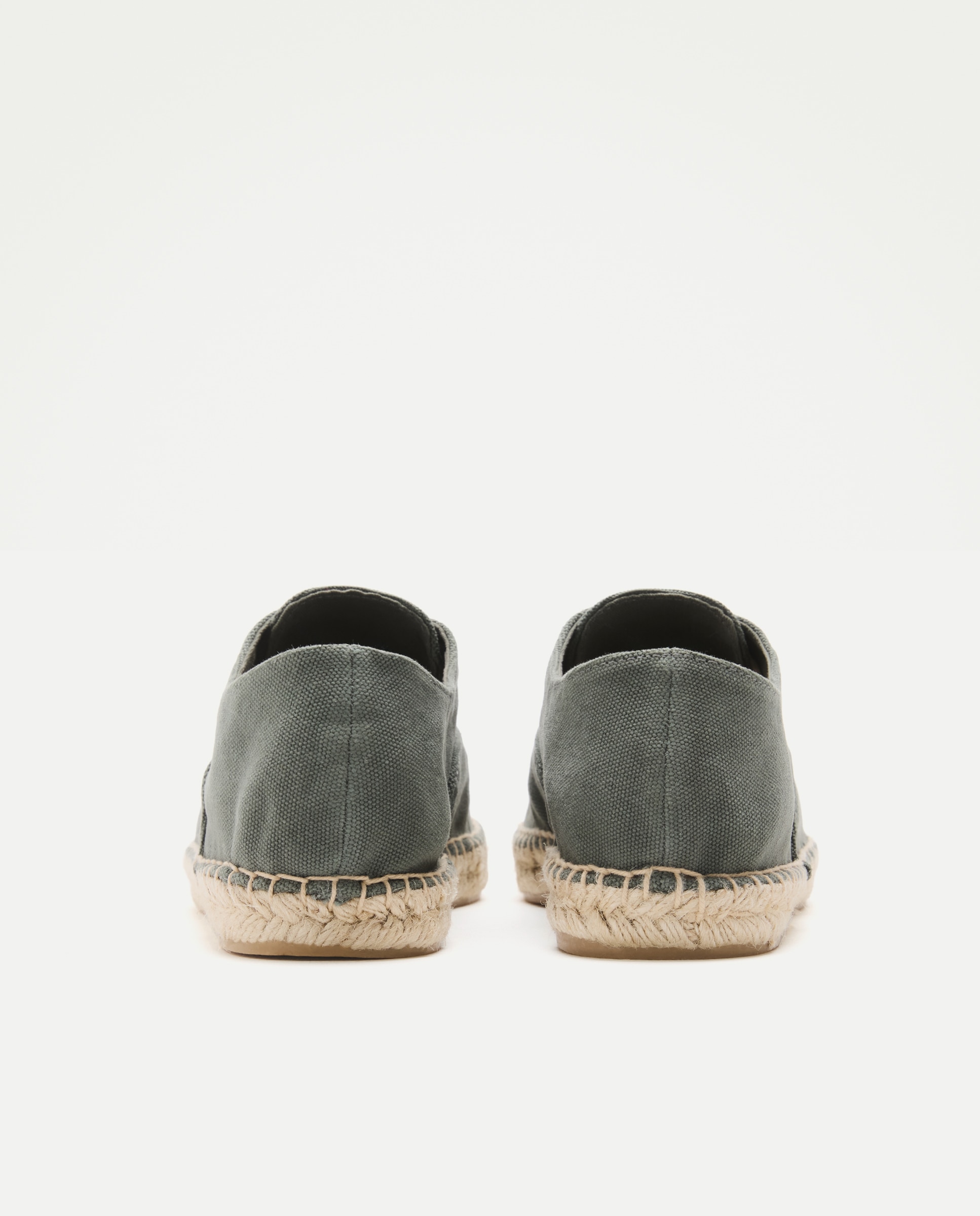 Zapato cordones lona lavada de hombre con piso de yute 520 Kaki-3