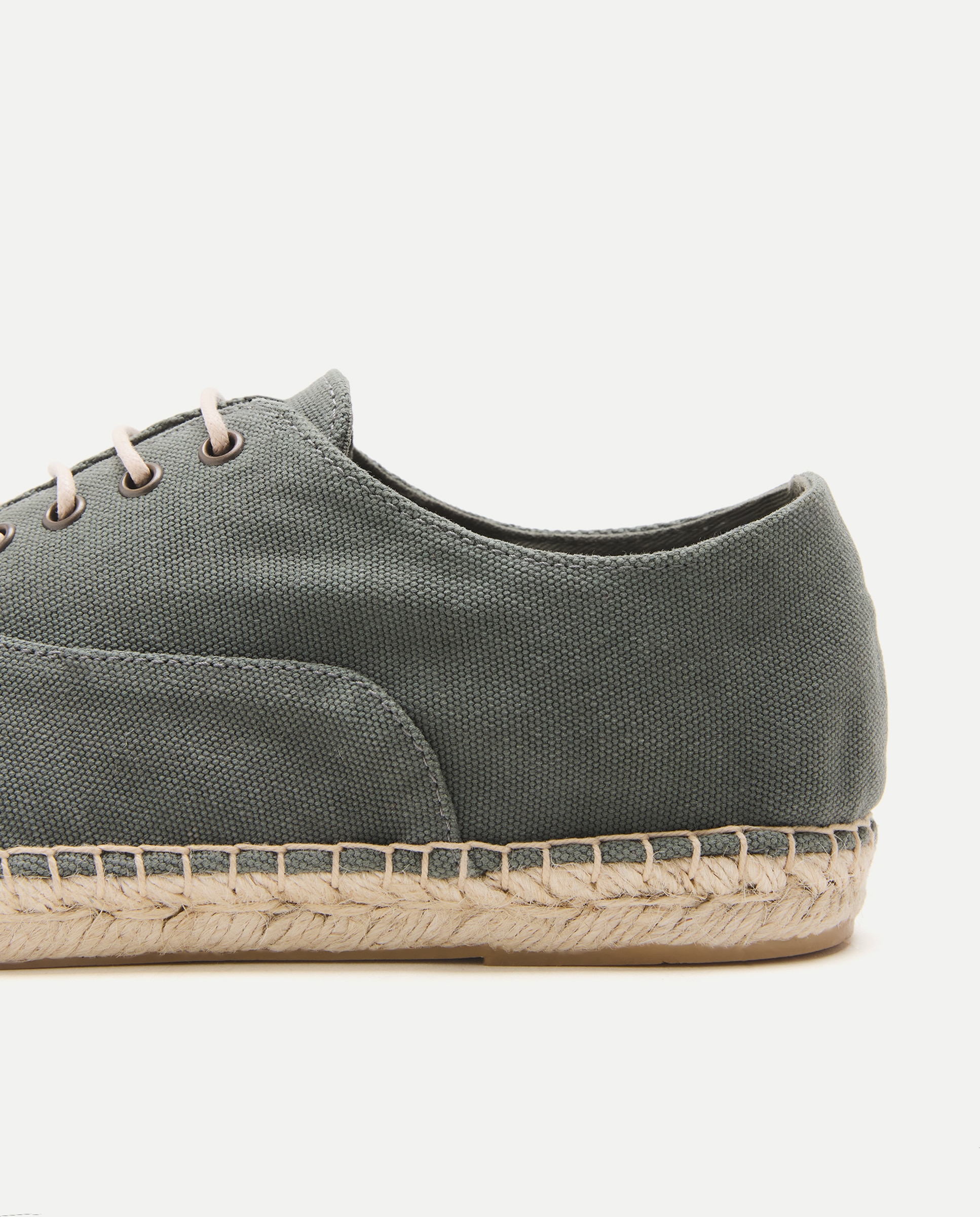 Zapato cordones lona lavada de hombre con piso de yute 520 Kaki-5