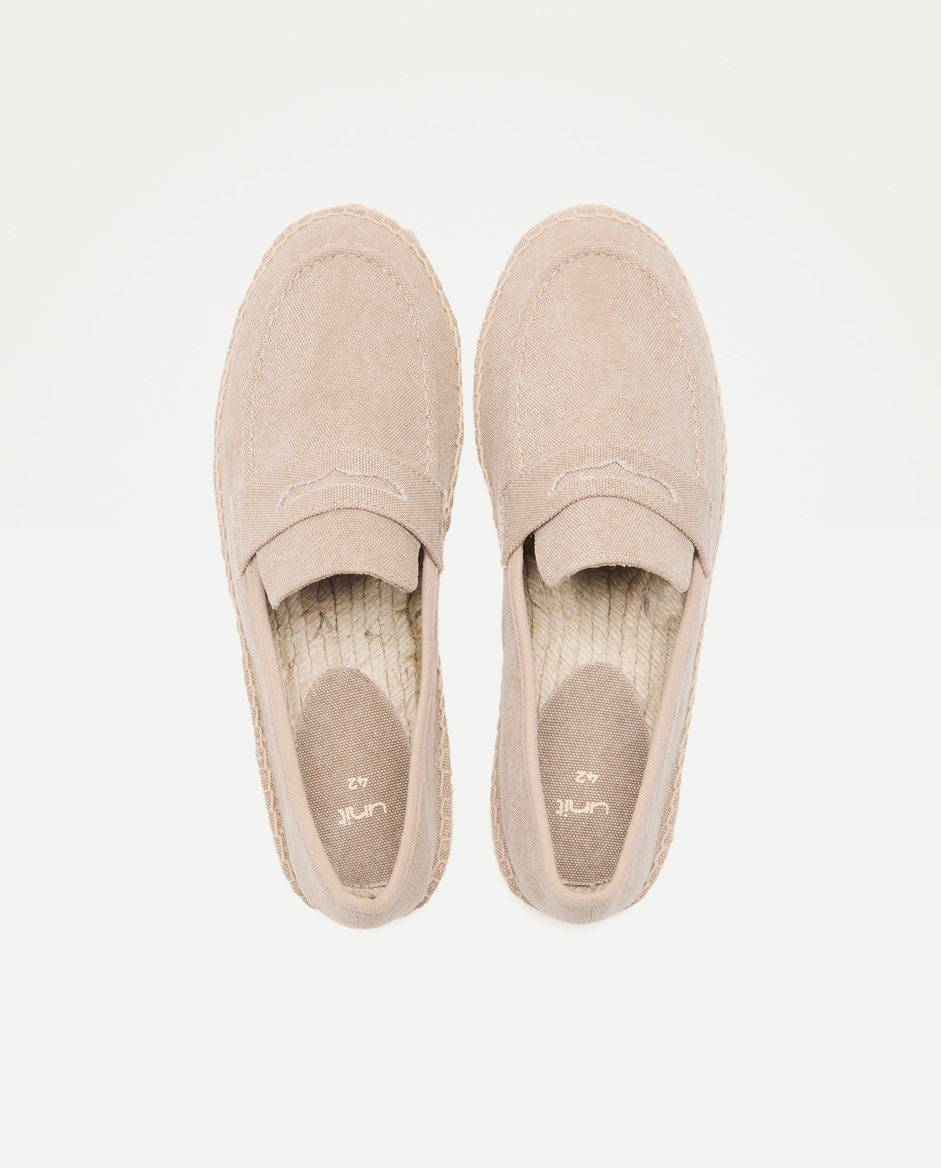 Mocasin antifaz lona lavada de hombre con piso de yute Tostado-4