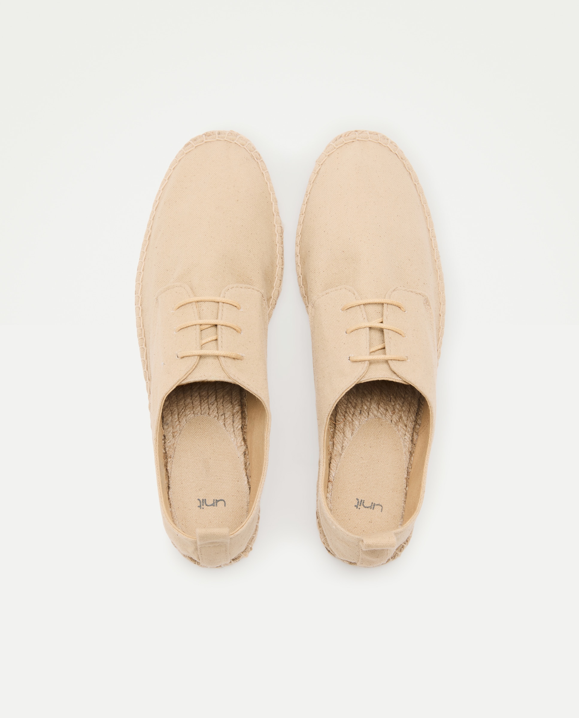 Zapato cordones lona de hombre con piso de yute Beige-4