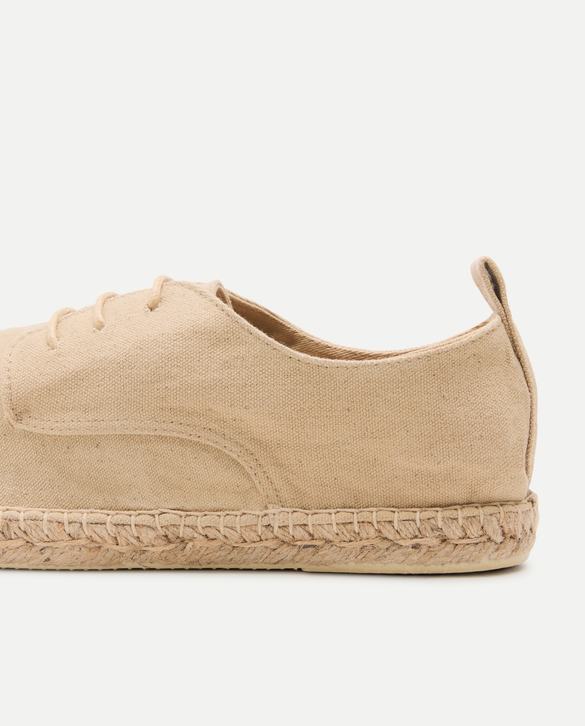 Zapato cordones lona de hombre con piso de yute Beige-5