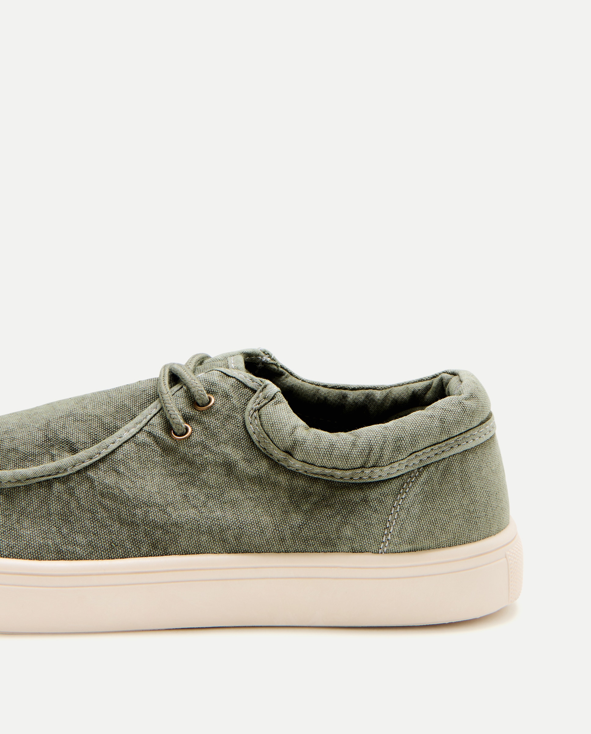Wallaby de lona lavada con piso de goma 520 Kaki-5