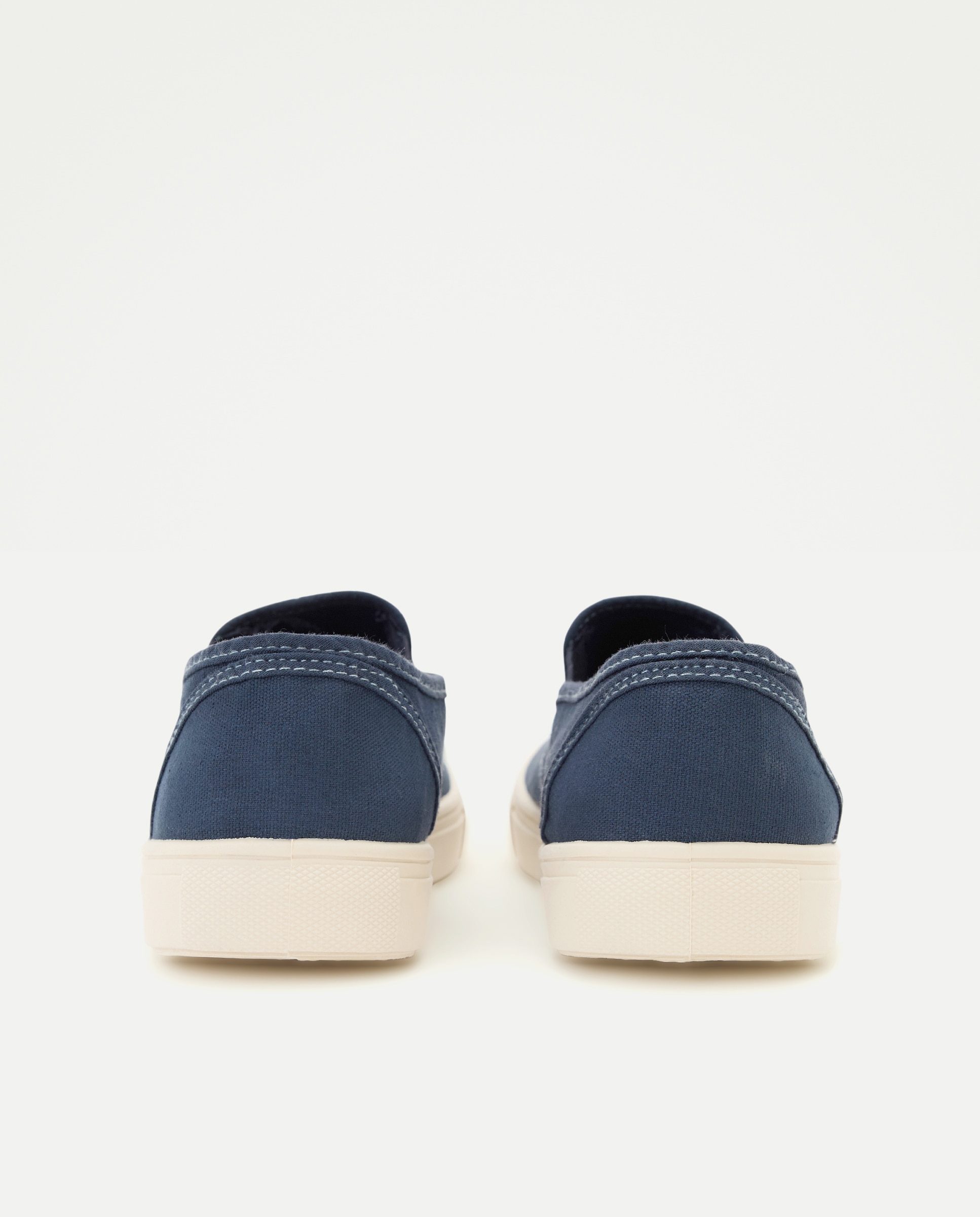 Zapato elasticos de lona lavada con piso de goma Azul marino-3