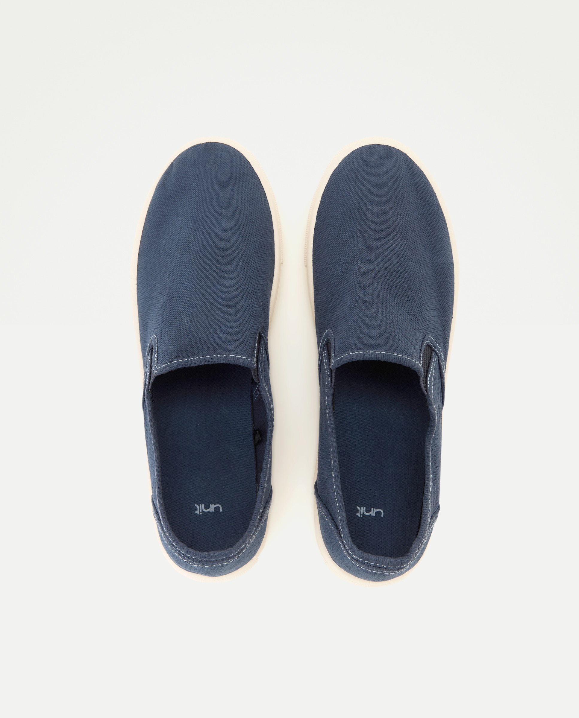 Zapato elasticos de lona lavada con piso de goma Azul marino-4
