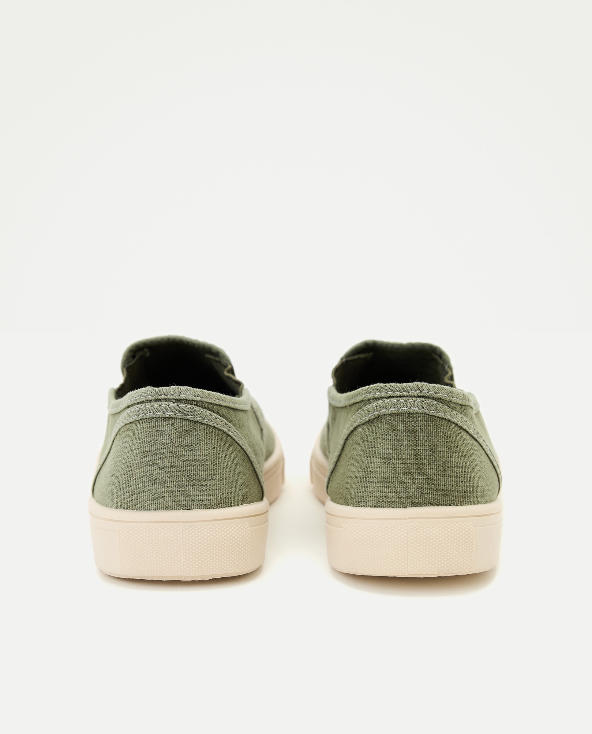 Zapato elasticos de lona lavada con piso de goma 520 Kaki-3