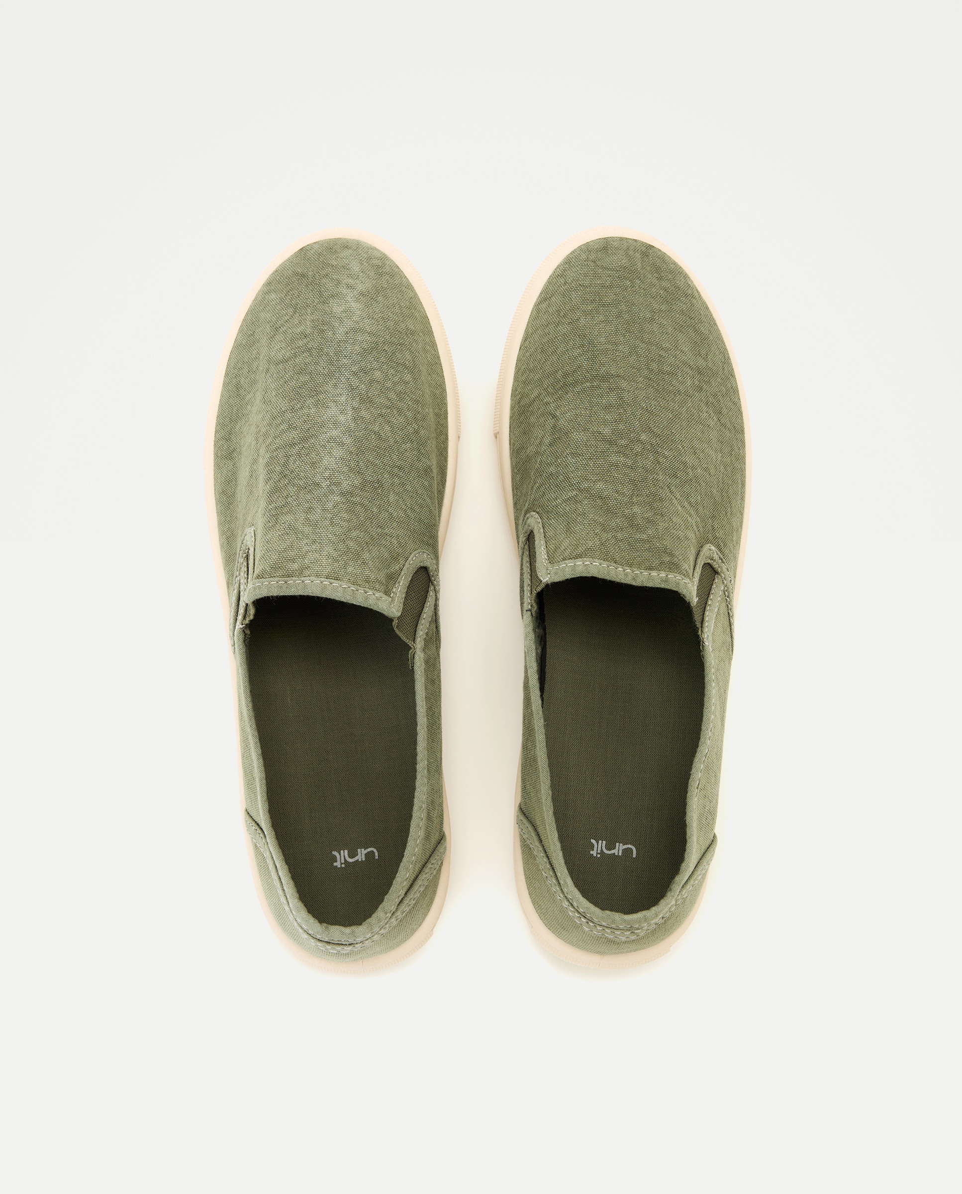 Zapato elasticos de lona lavada con piso de goma 520 Kaki-4