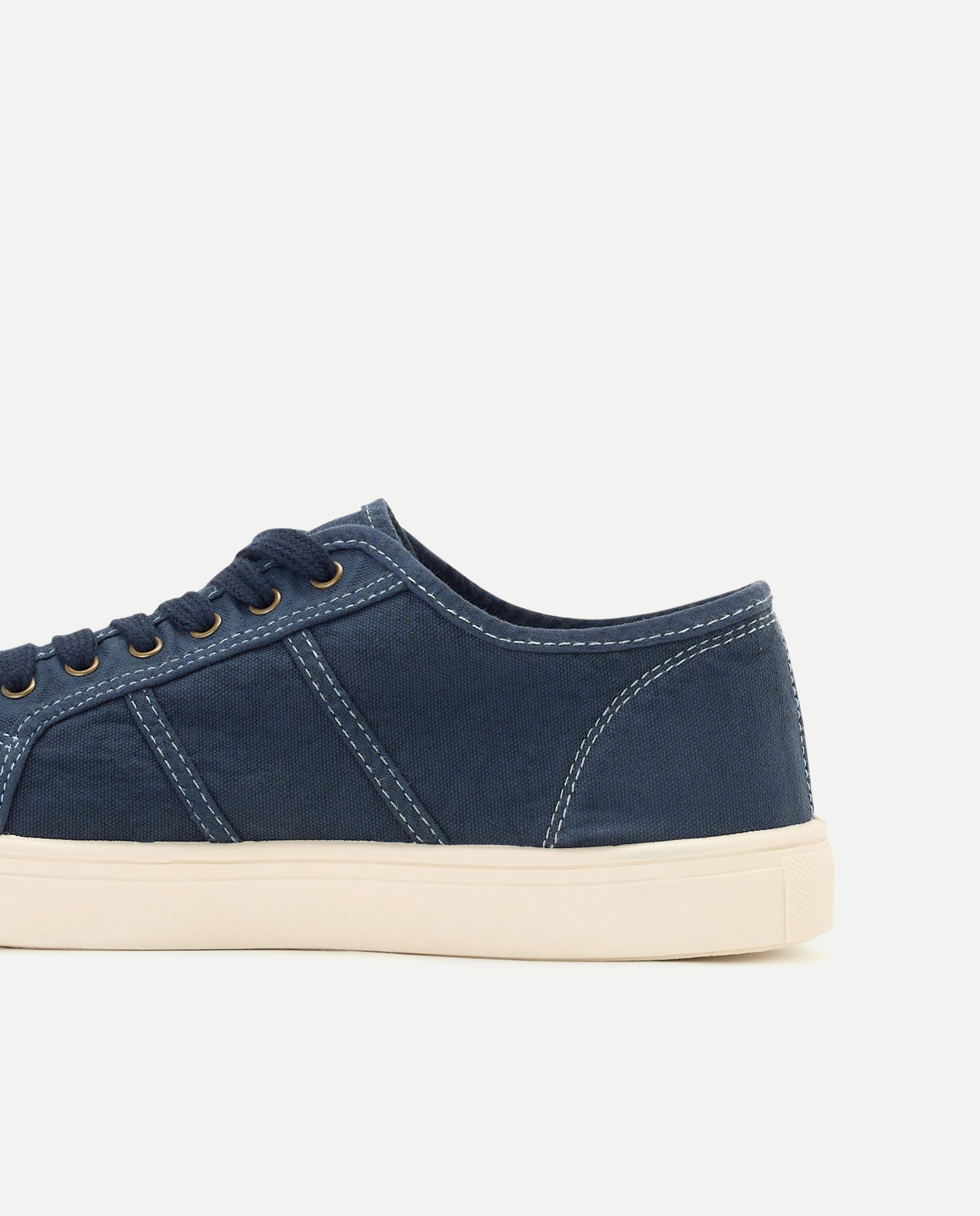Deportivo de lona lavada con piso de yute Azul marino-5