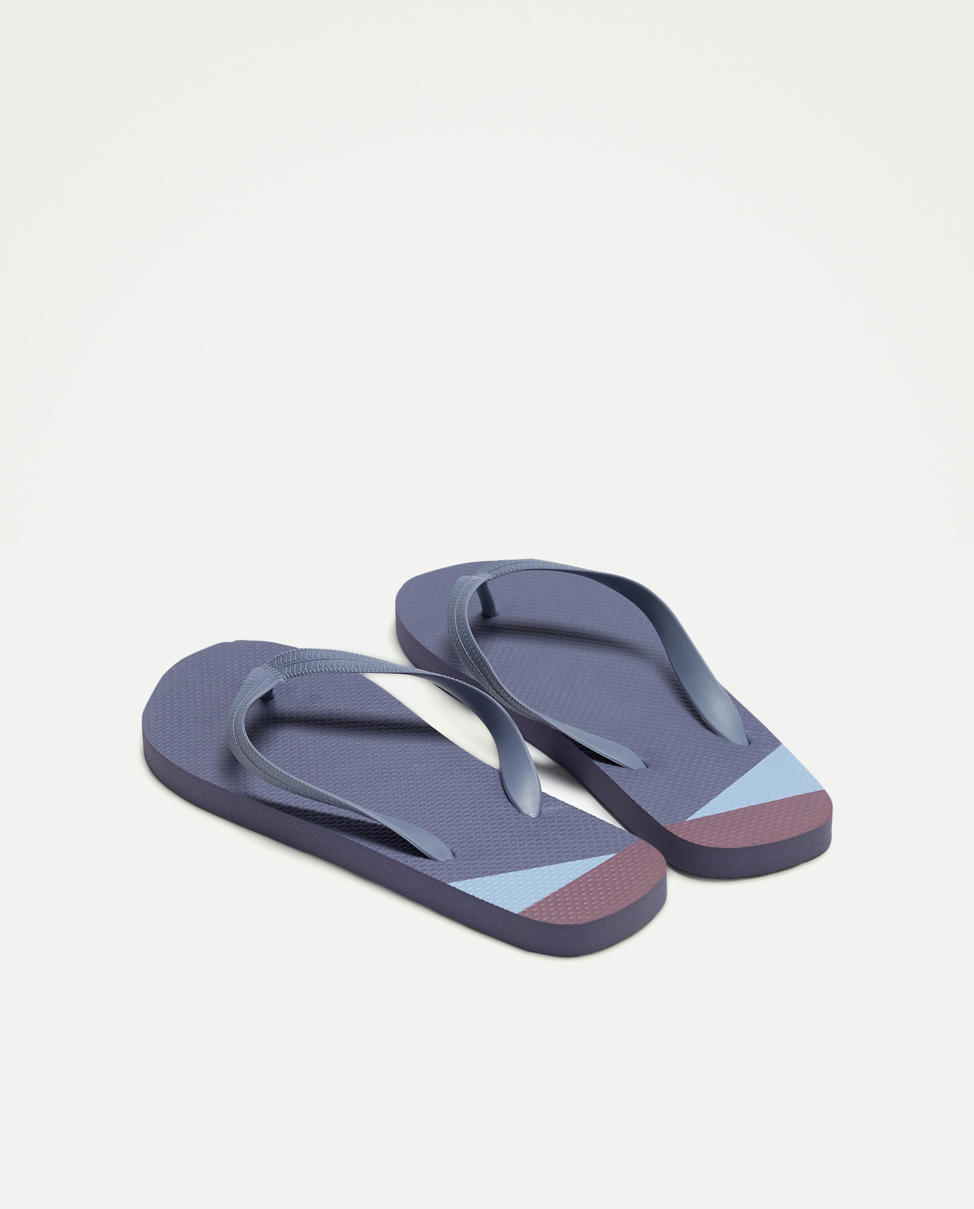 Chancla de baño esclava printed con piso de goma Azul marino-3