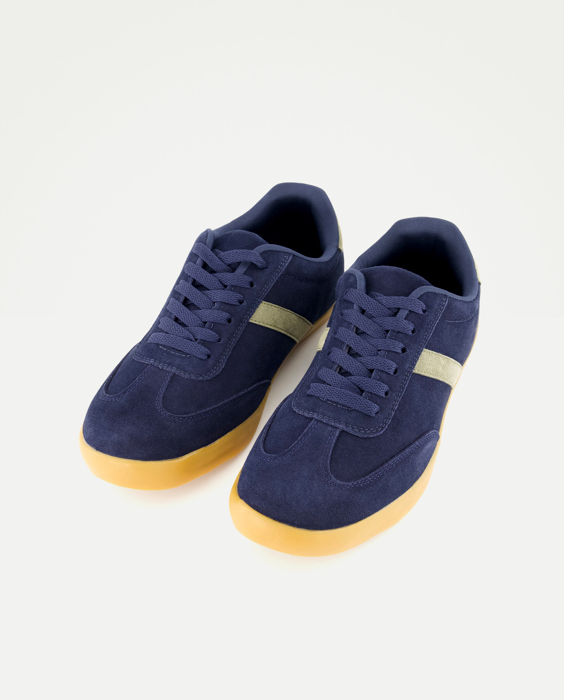 Deportivo cordones de hombre de serraje con piso de goma Azul marino-2
