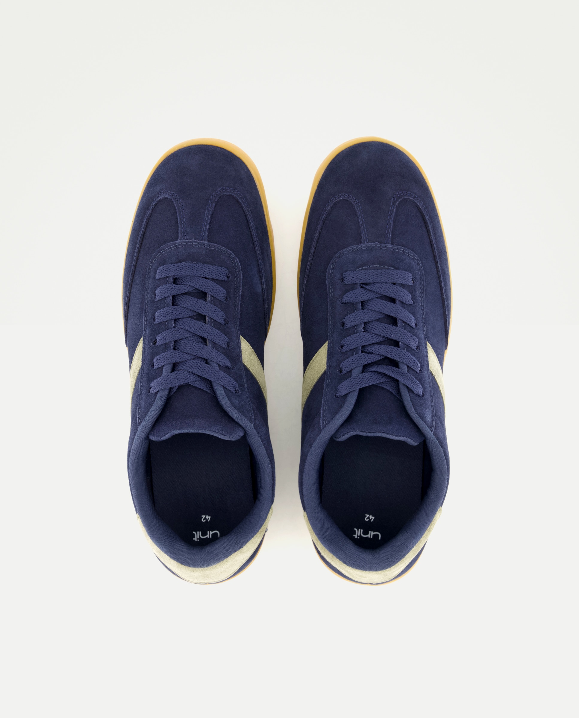 Deportivo cordones de hombre de serraje con piso de goma Azul marino-4