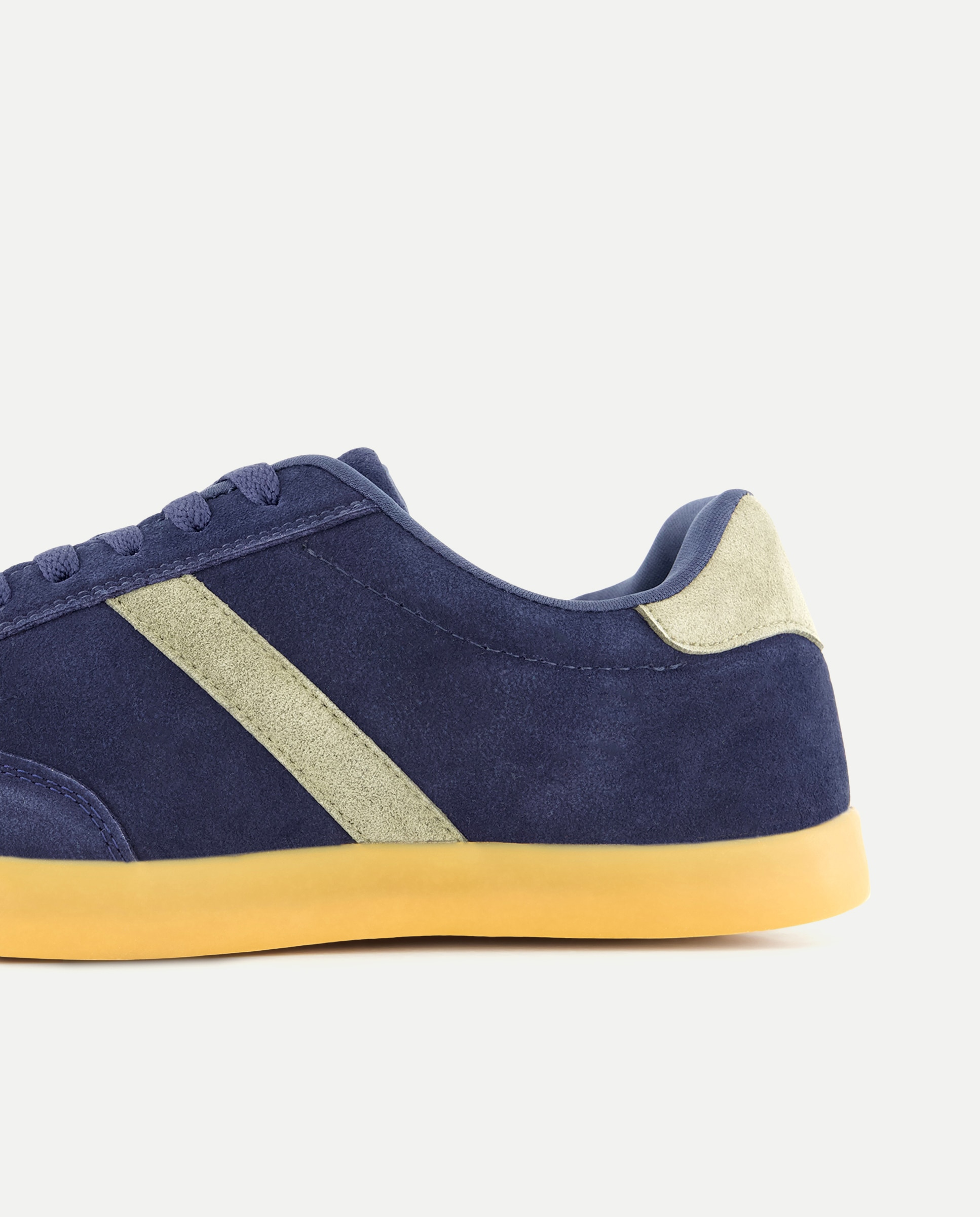Deportivo cordones de hombre de serraje con piso de goma Azul marino-5