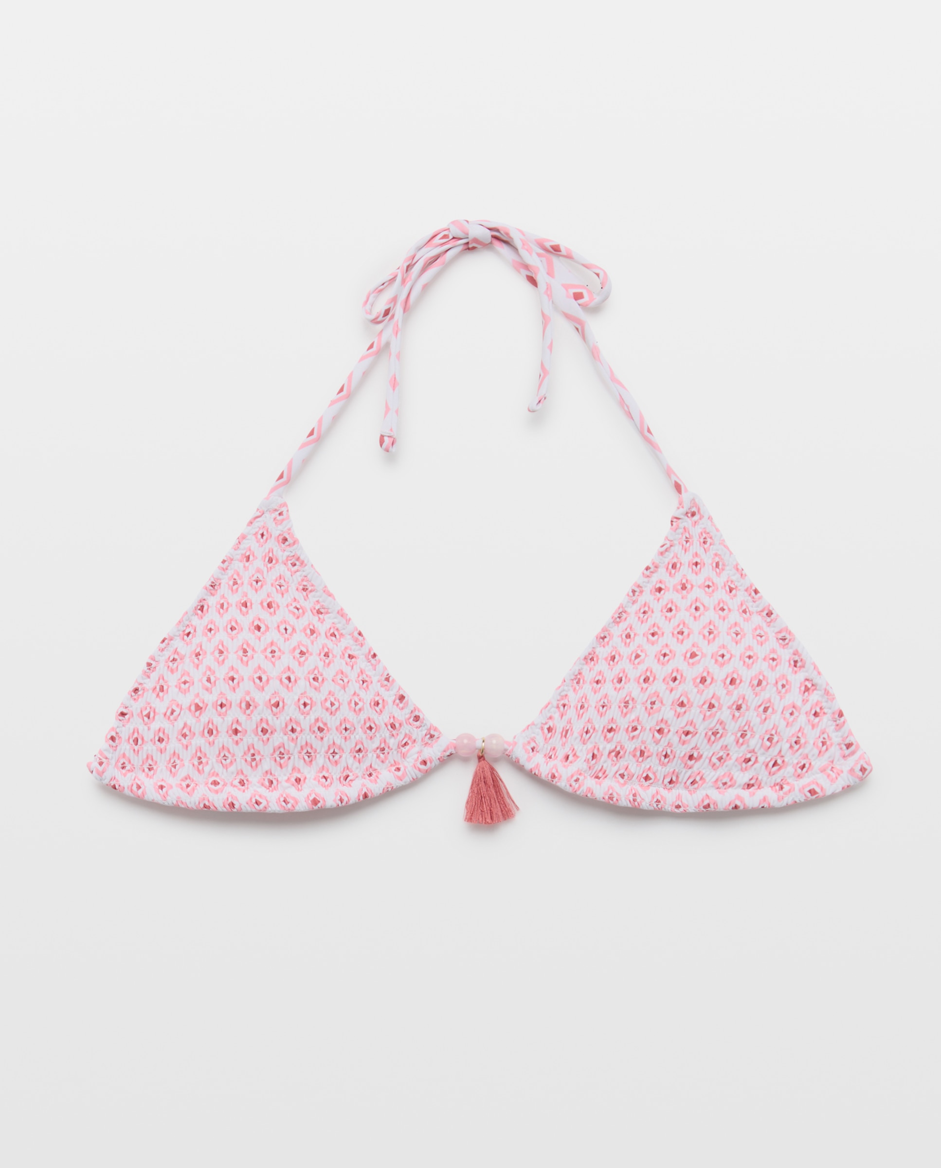 Top de Biquíni Smock Étnico 200 Rosa-4