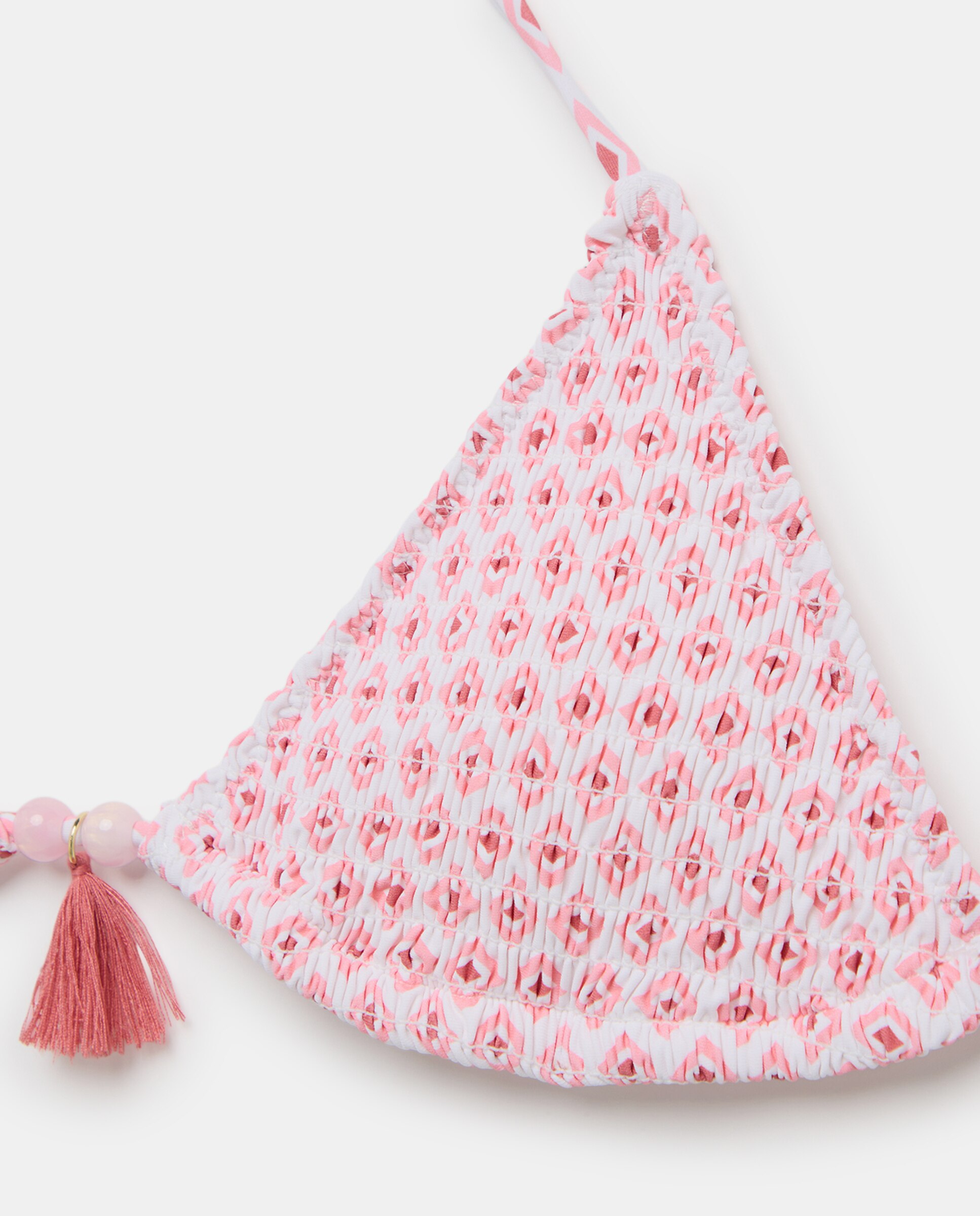 Top de Biquíni Smock Étnico 200 Rosa-5