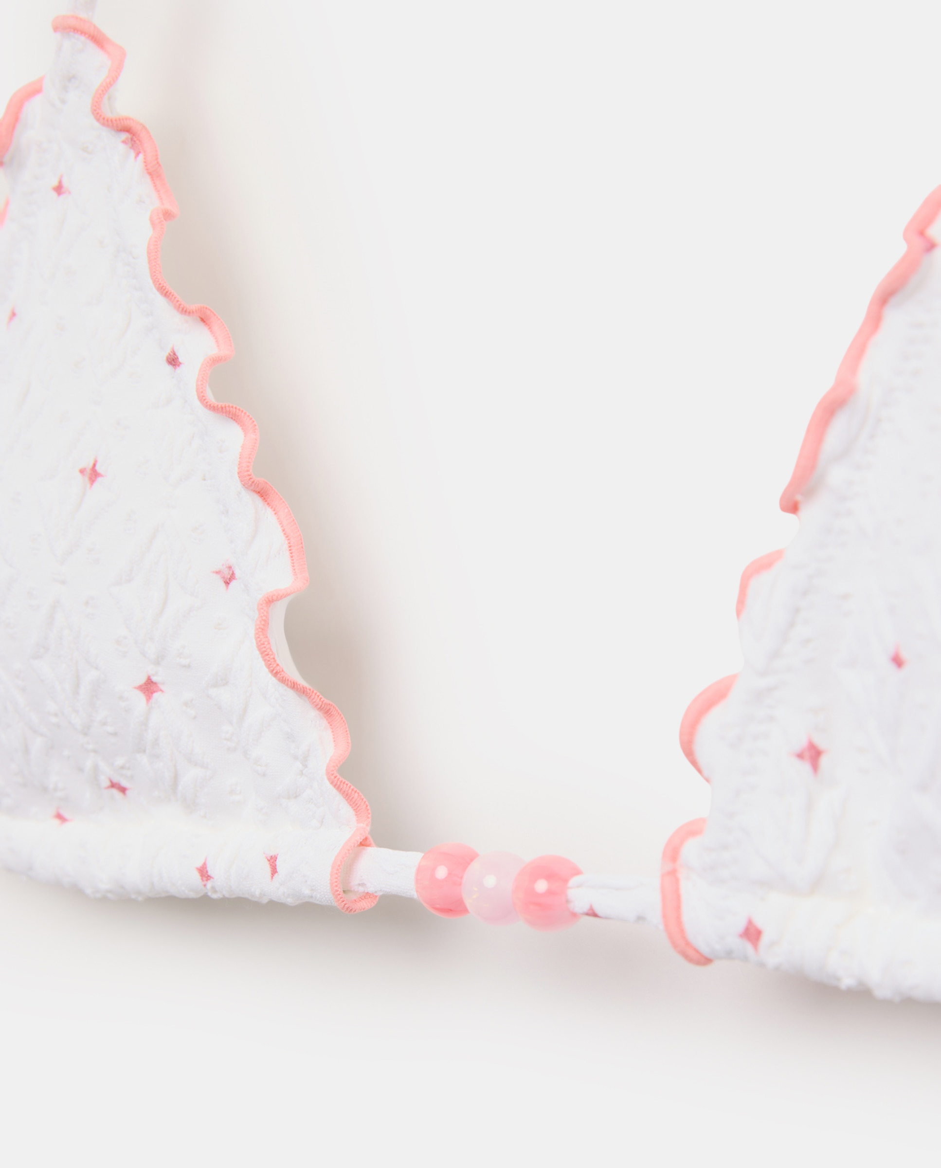 Top de Biquíni com Textura e Bolinhas Branco-5