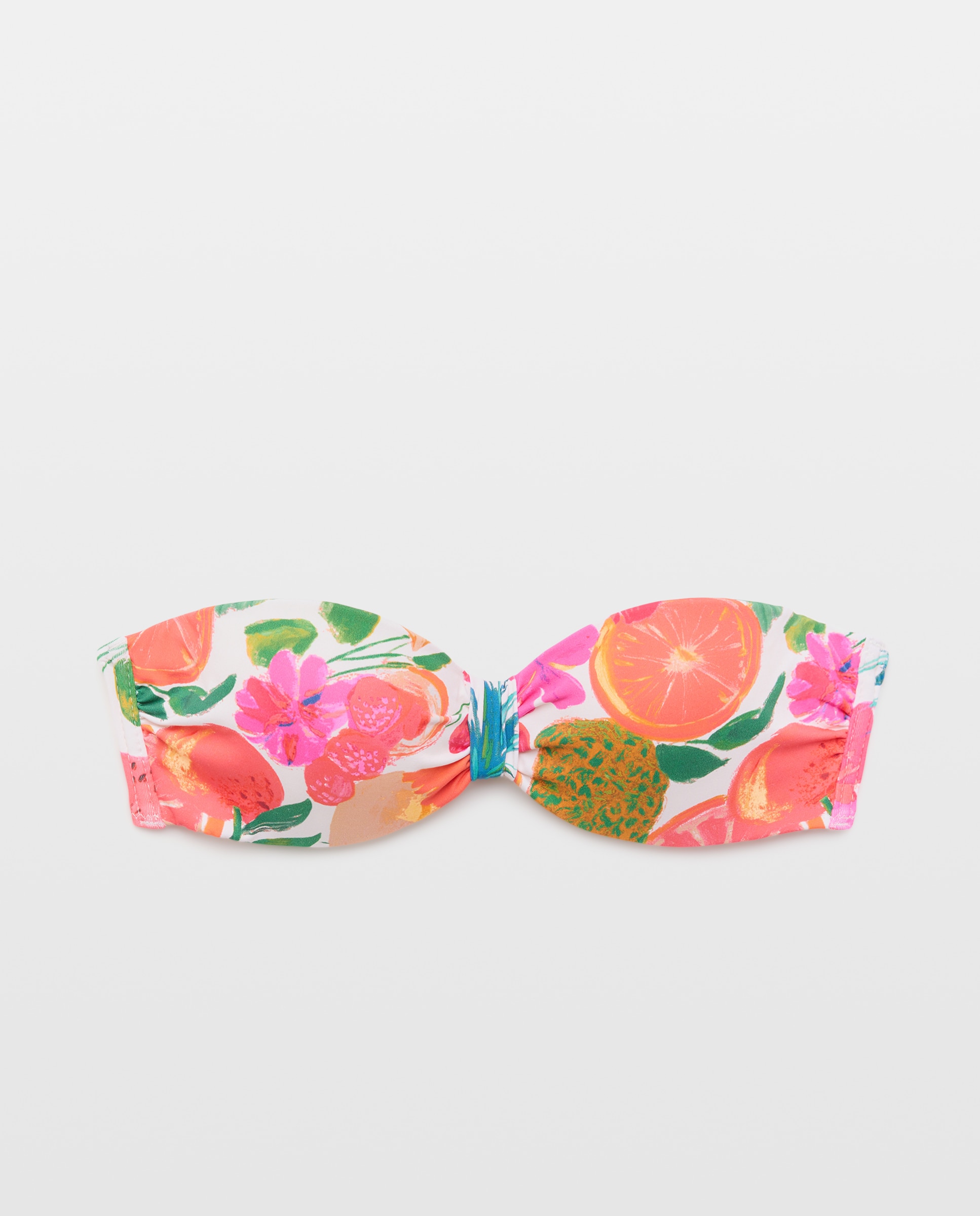 Top de Biquíni com Frutas Tropicais 630 Coral-4
