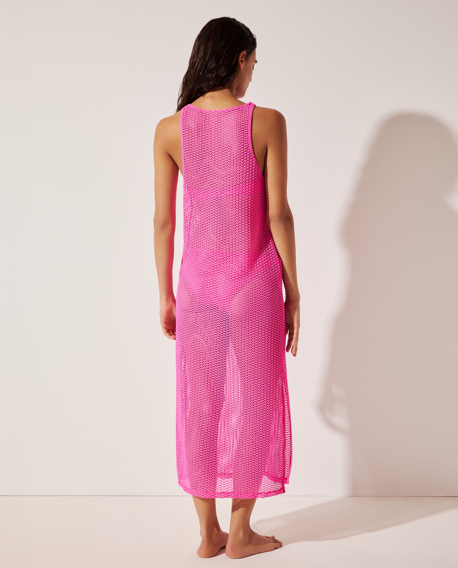 Vestido Comprido com Rede 200 Rosa-2