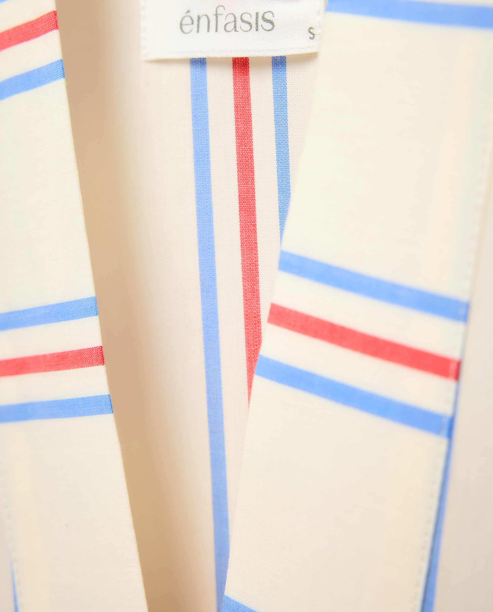 Robe com Cinto e Riscas Tecidas Branco-5