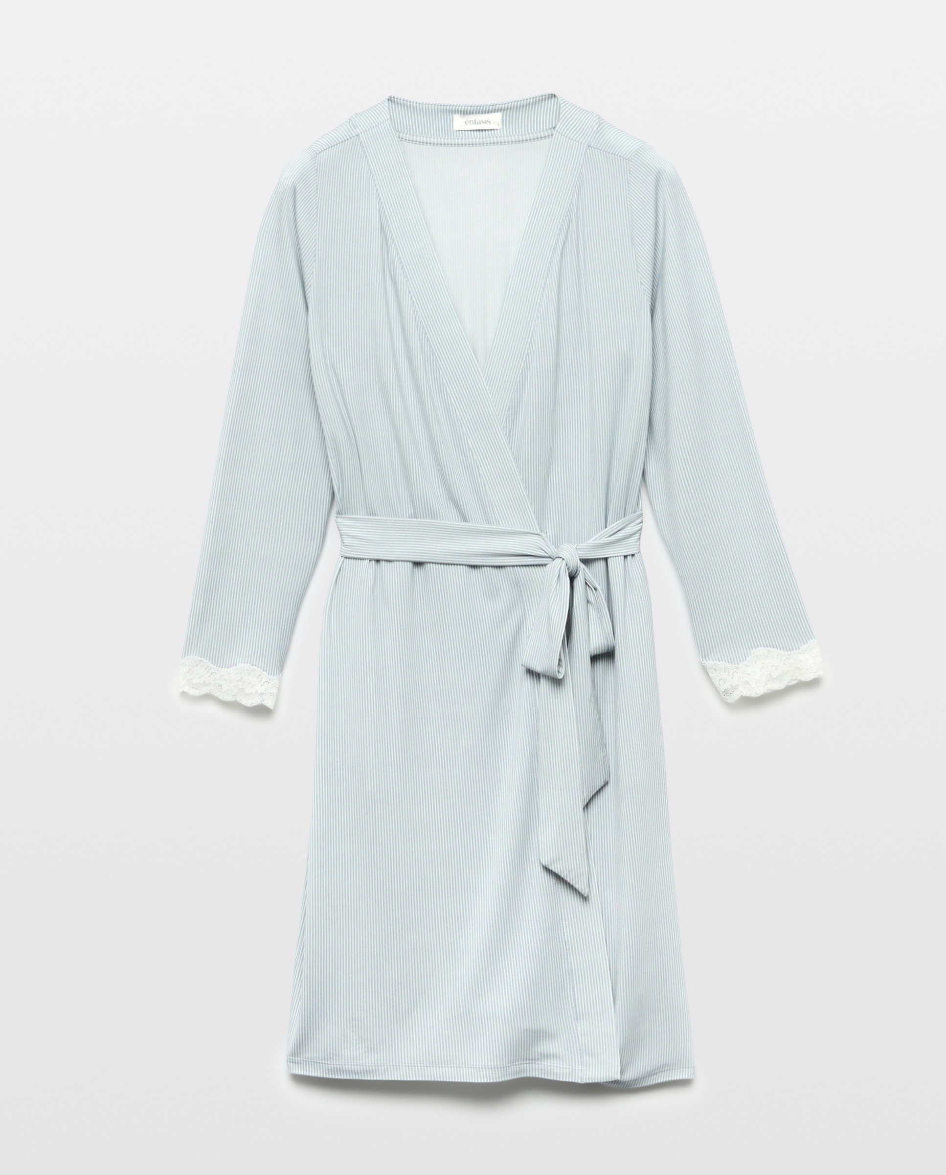 Robe Estampado às Riscas 820 Cinzento Médio-4