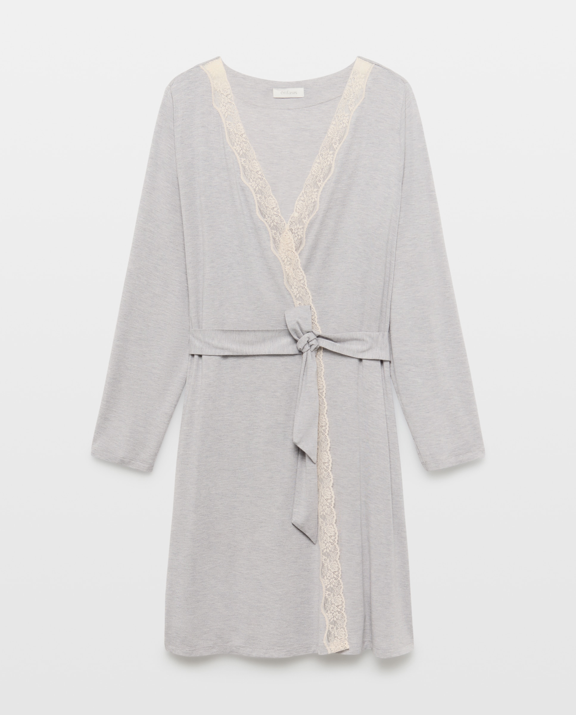 Robe com Detalhes 820 Cinzento Médio-4