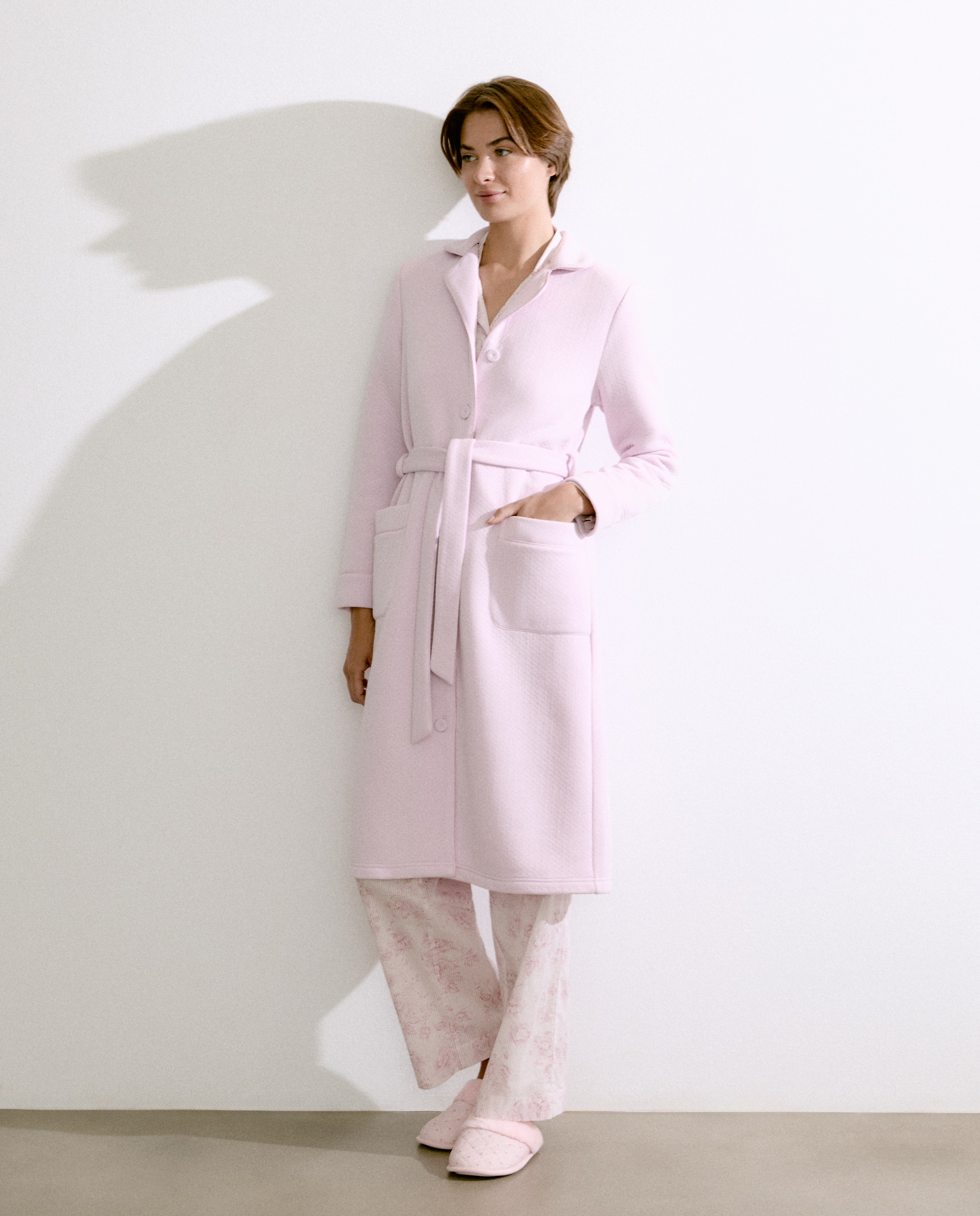 Robe Comprido Cruzado 220 Rosa Pálido-1