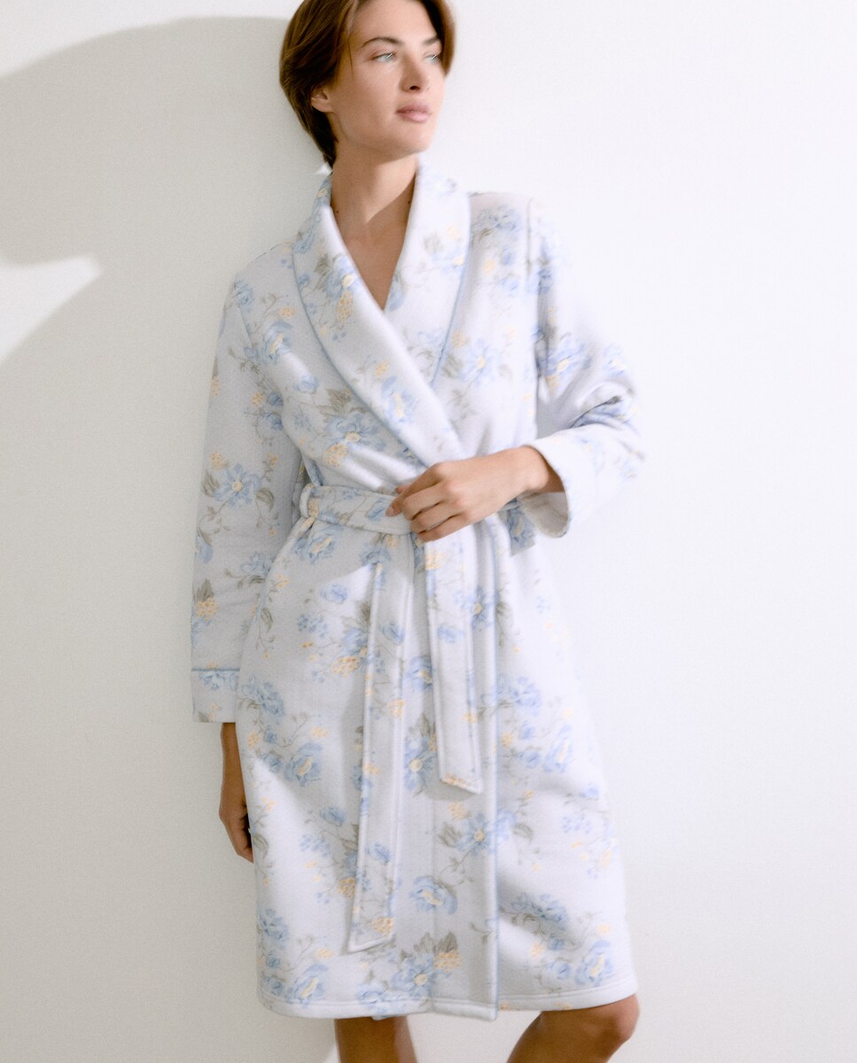 Robe com Estampado Floral Azul-1