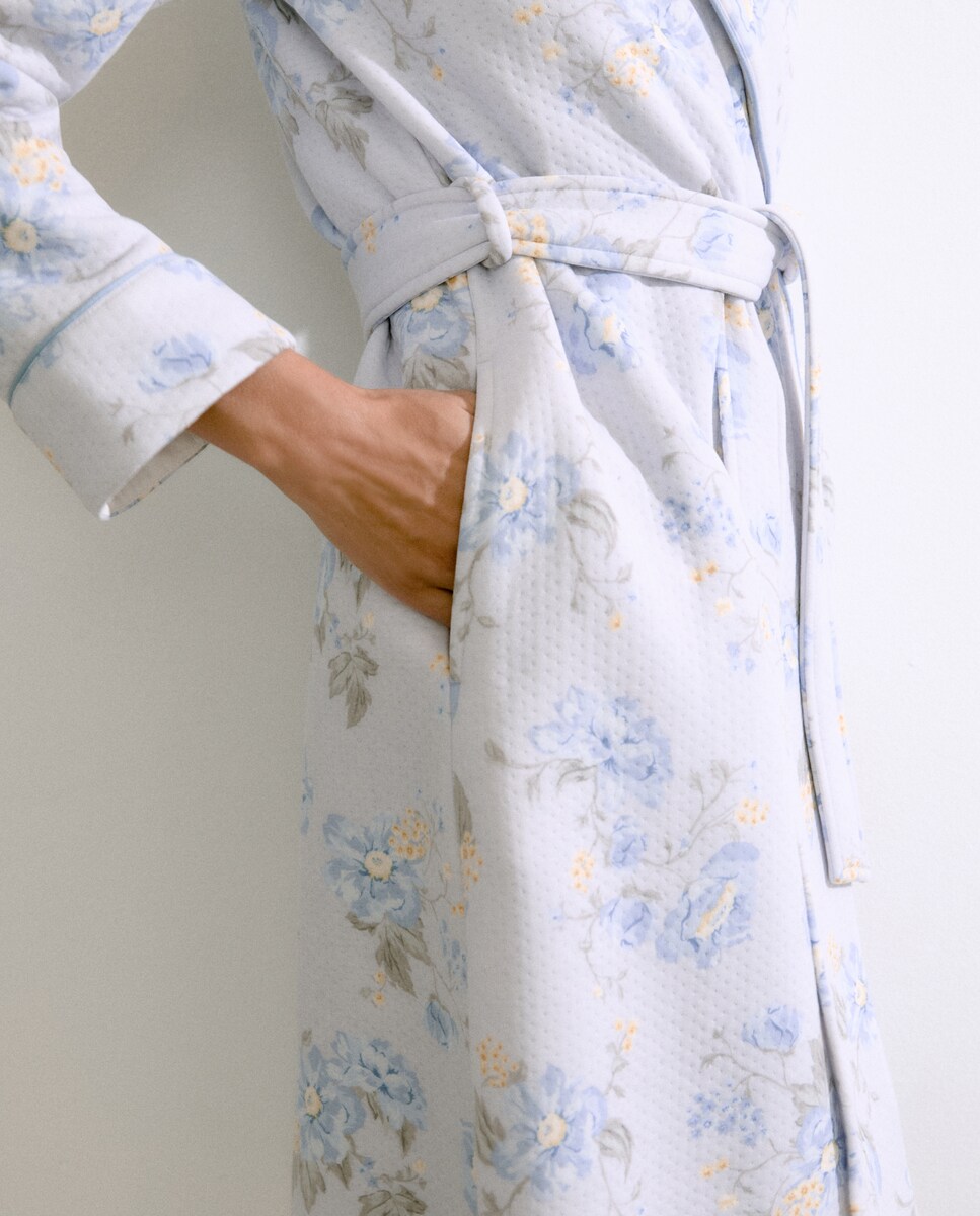 Robe com Estampado Floral Azul-3